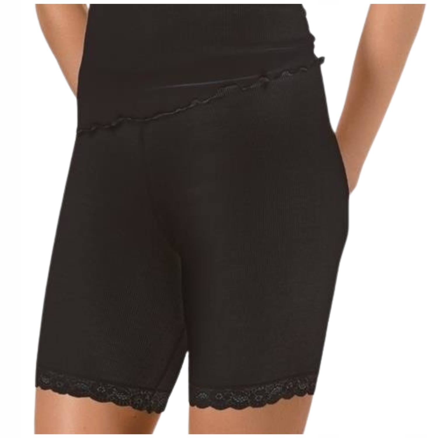 Vlněné bermudy s hedvábím, kalhotky s nohavicemi, černé Nvc Wool Silk 44