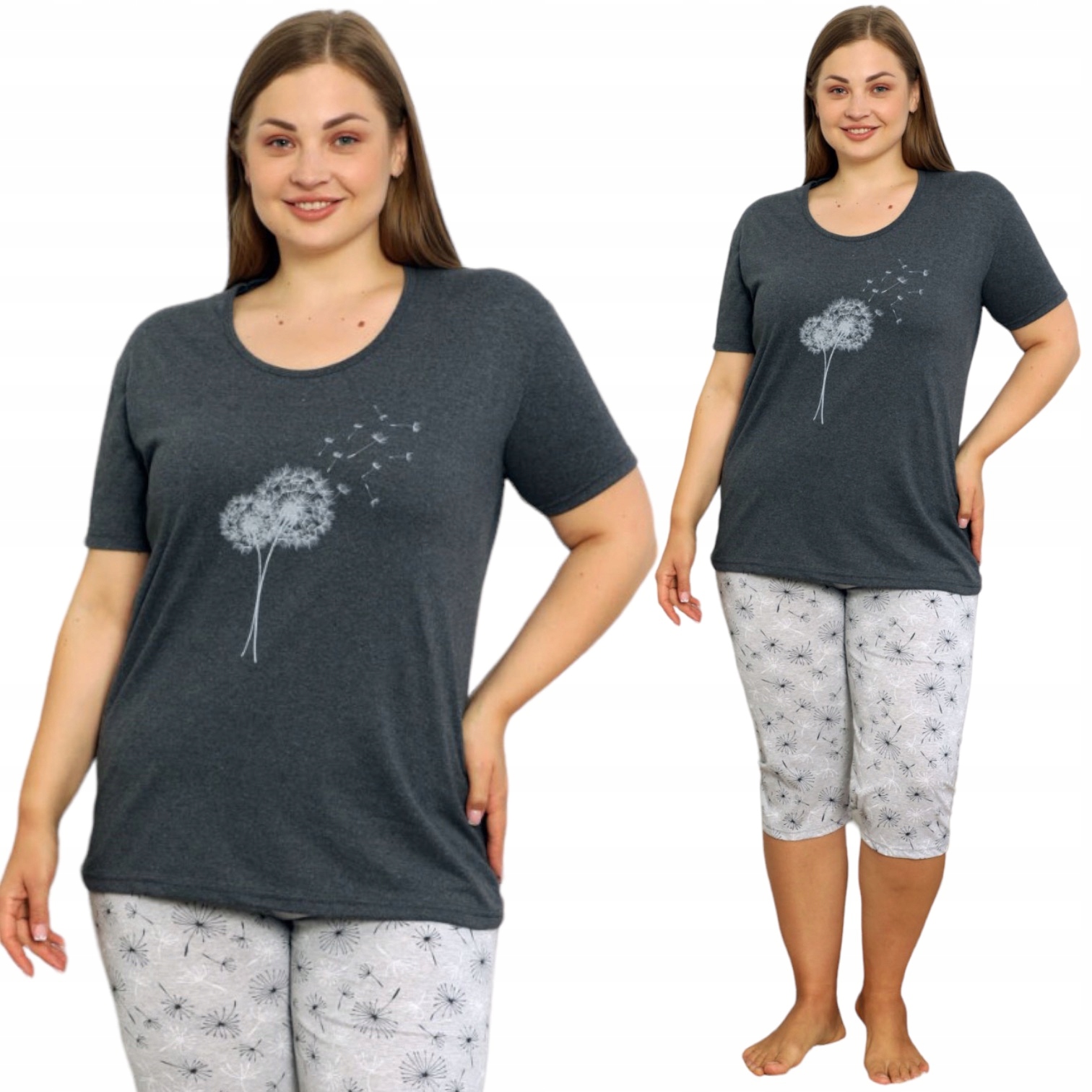 

Piżama Damska Krótki Rękaw 3/4 Sp. Duze Rozmiary