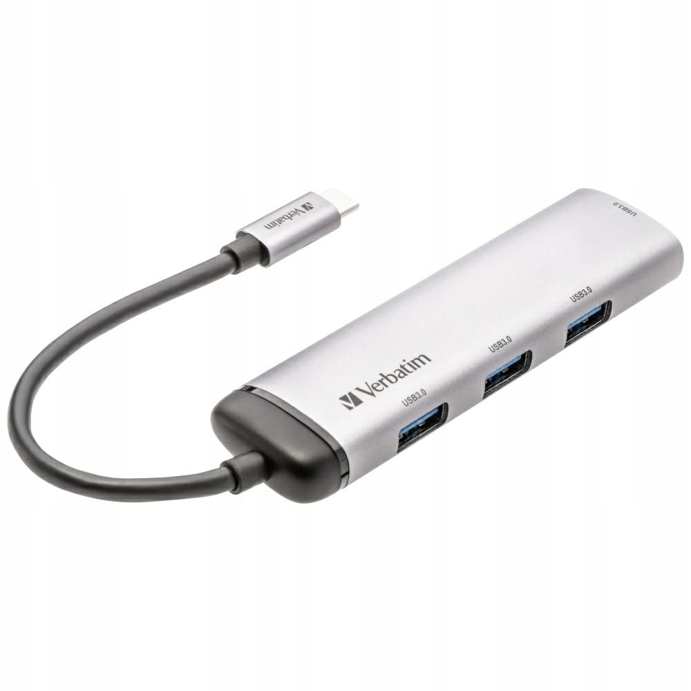 Adapter Usb-c na 4xUSB-A 3.2 wykonany z aluminium Verbatim 49147