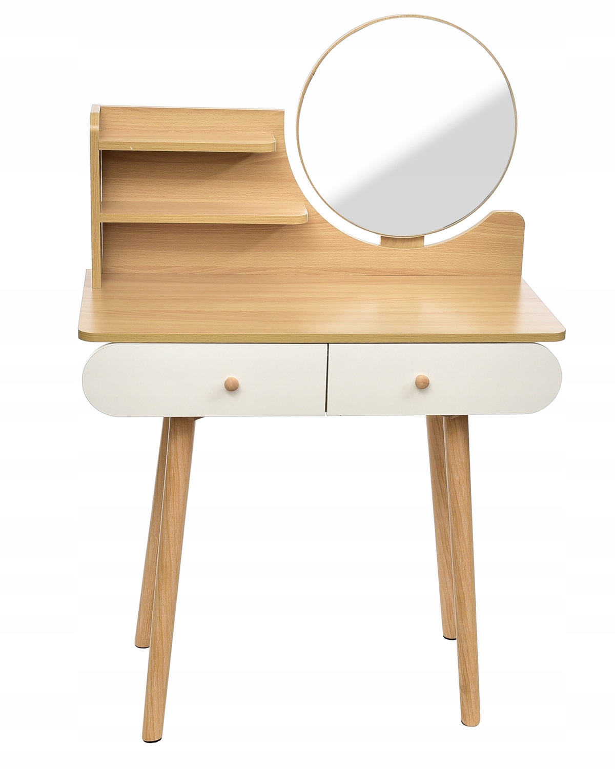Скандинавский косметический туалетный столик с зеркалом SCANDI Мебель ширина 80 см.