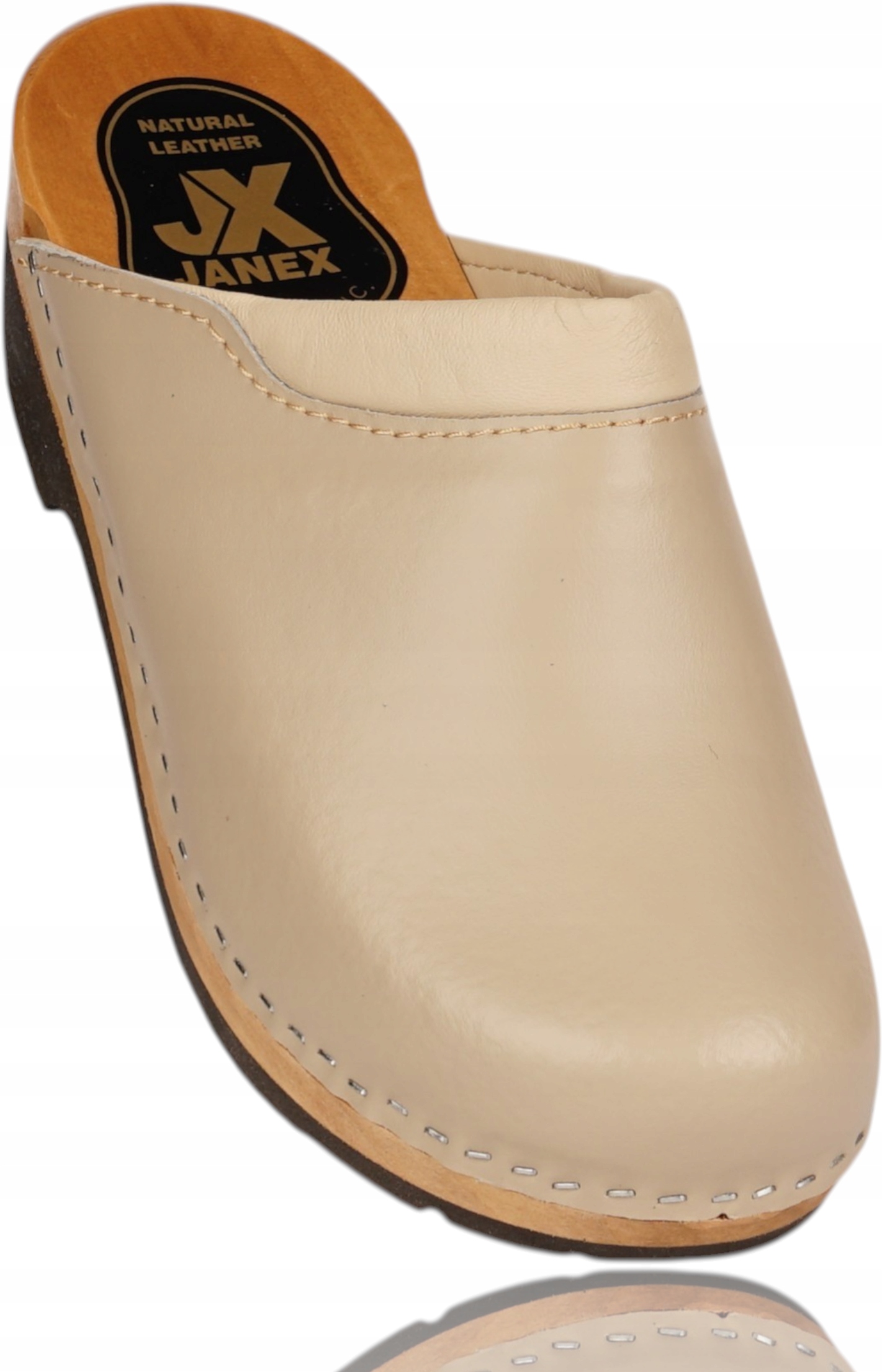 Dámské kožené kozačky Béžové Nazouváky Zdravotnické pro práci Premium