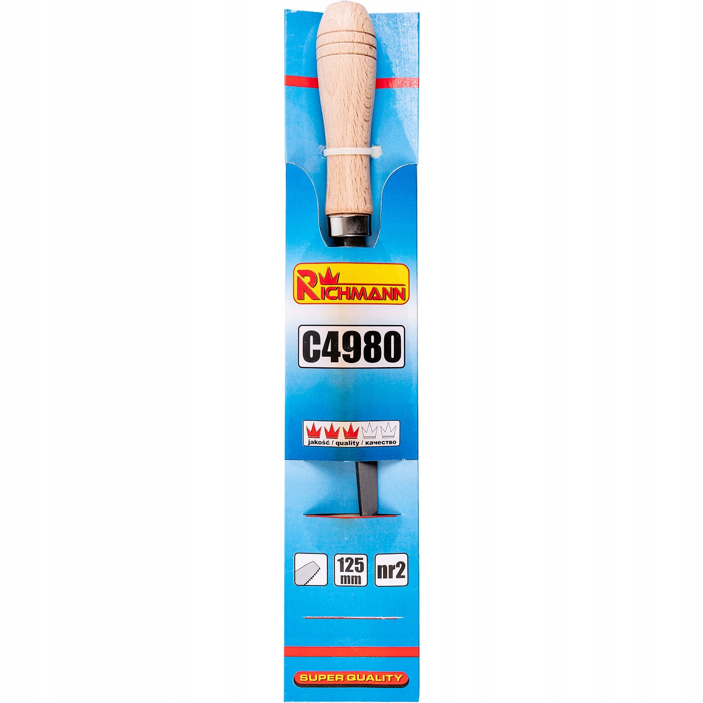 PILNIK TRÓJKĄTNY DO PIŁ 125 mm NR 2 Z DREWNIANĄ RĄCZKĄ RICHMANN C4980 EAN (GTIN) 5906741649803