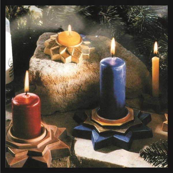 TRZY ŚWIECZNIKI GWIAZDY ŚWIĘTA ODLEWY GIPSOWE GIPS