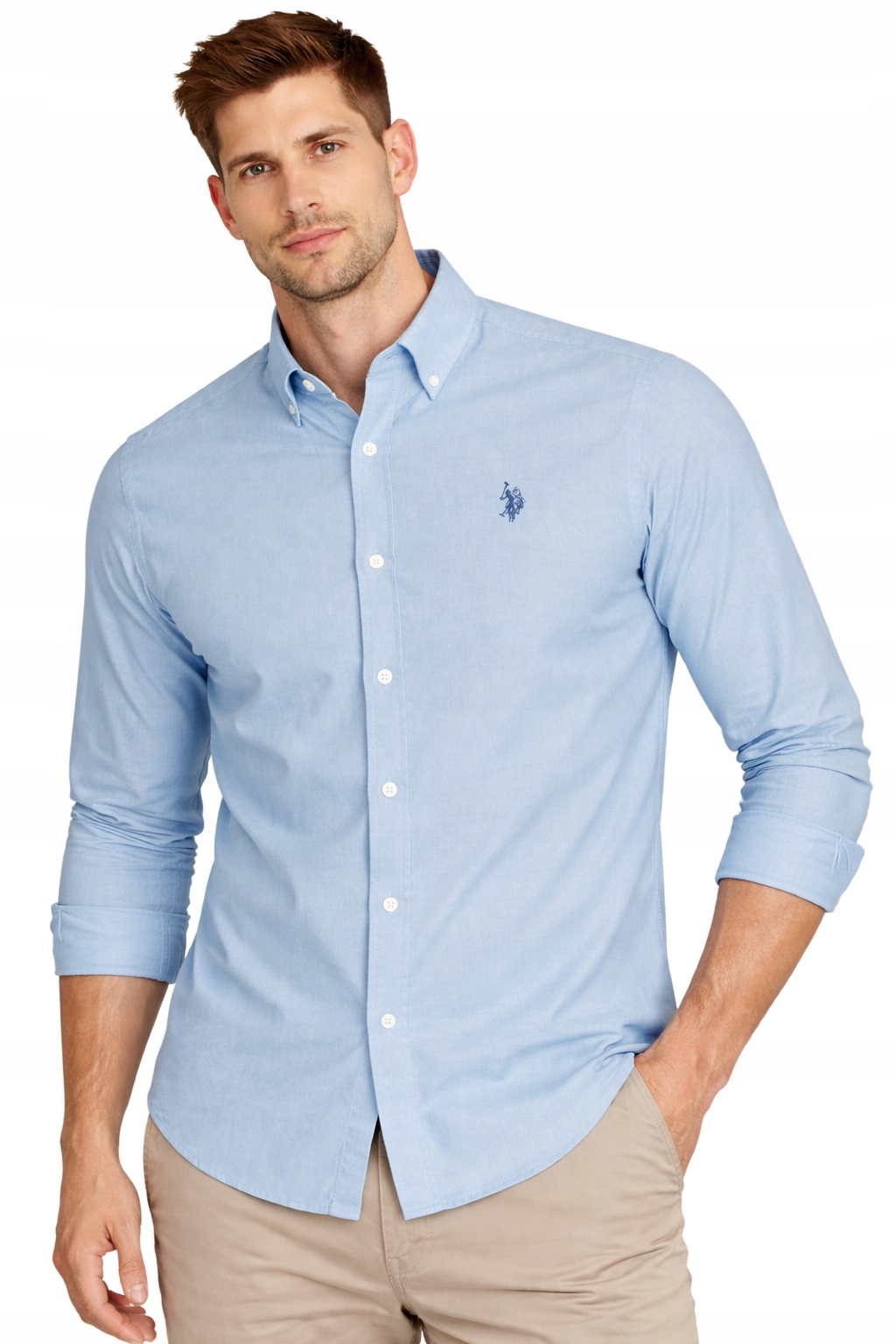 U.s. Polo Assn. Pánská Košile MUP3248-J45F, modrá, lněná bavlna