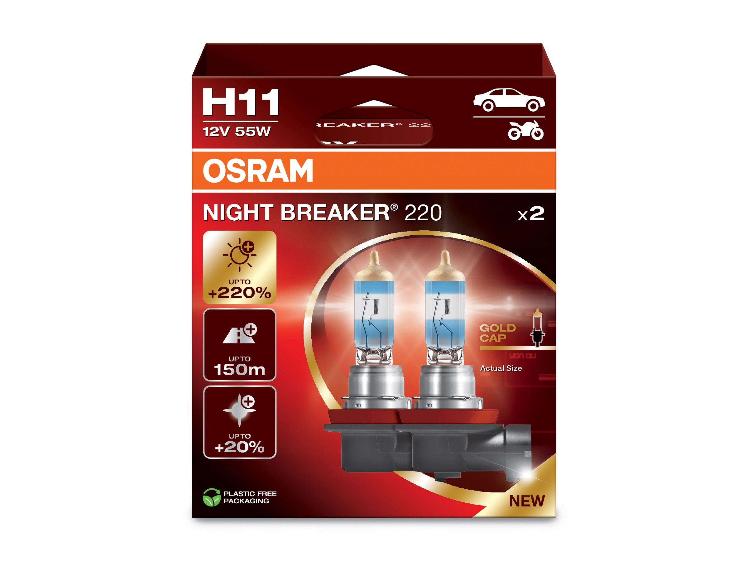 Żarówka H11 Night Breaker +200% +220%