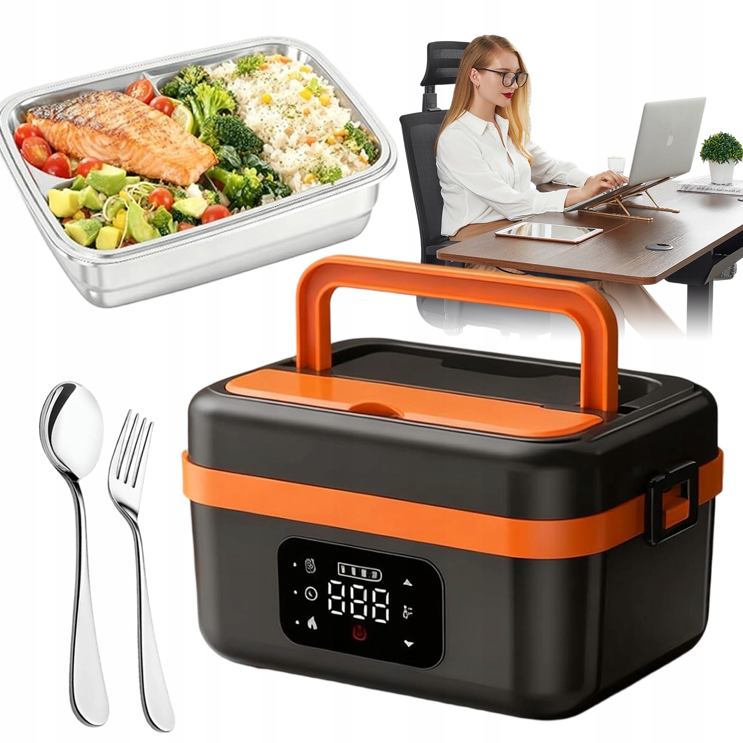 Elektrický Vyhřívaný Obědový Box 1000 ML Nerezová Ocel Trvanlivost