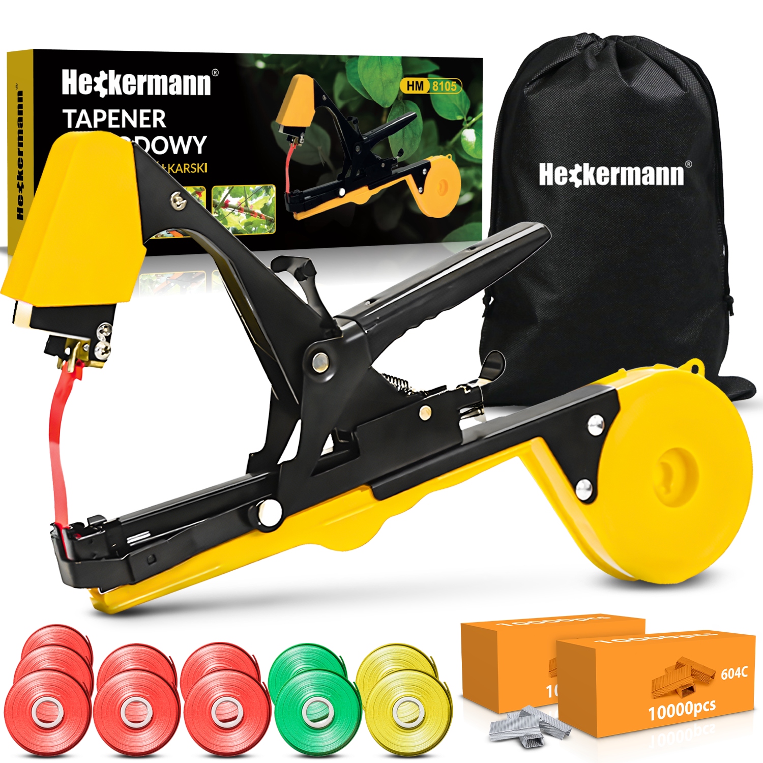 Tapener Zszywacz Do Wiązania Roślin Ogrodniczy Szkółkarski 11xTAŚMA Zszywki