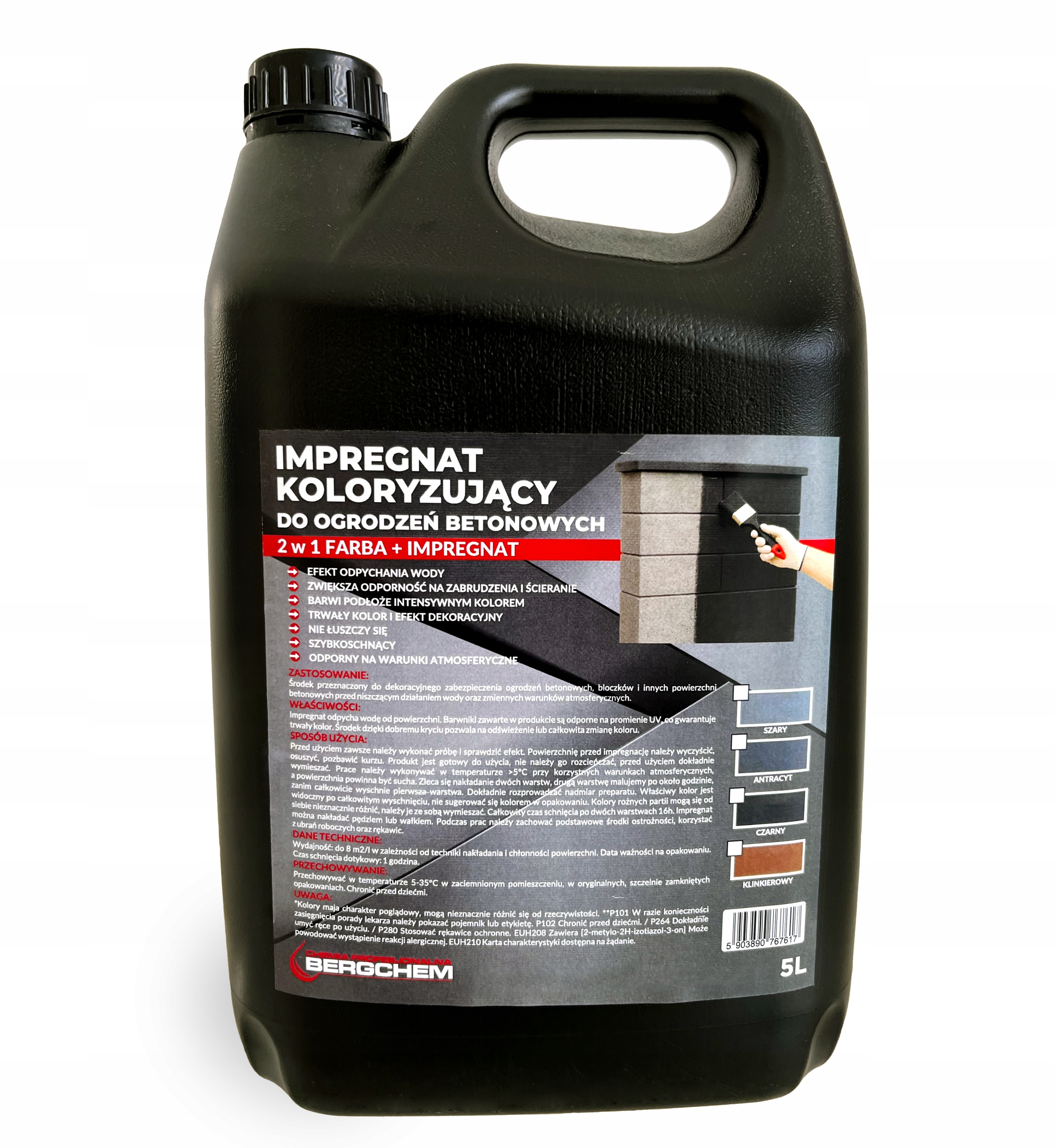 Barvicí impregnát pro betnové ploty 5 l 2 v 1 Šedý