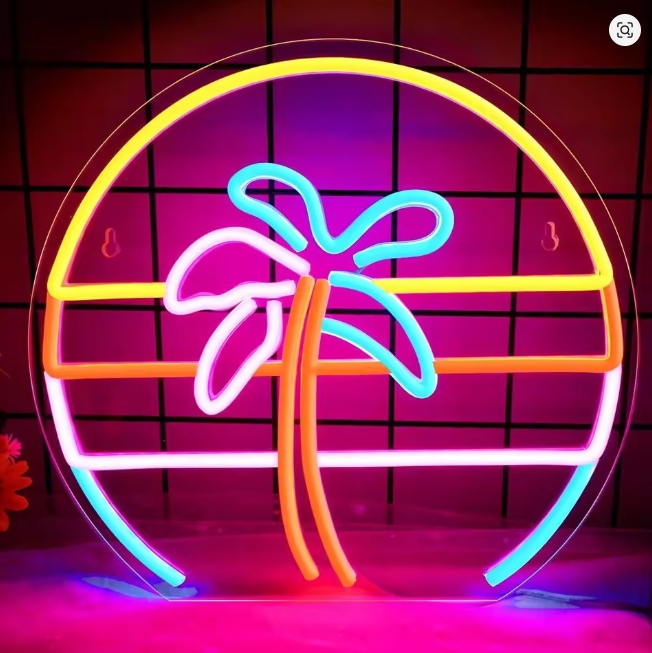Neon Led dekoratívny Tropical leto závesný farebný na stenu Usb darček