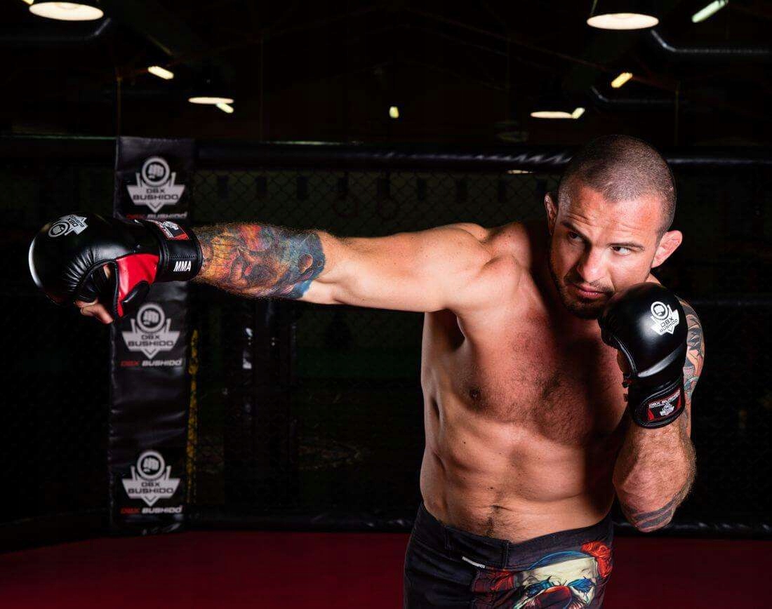 RĘKAWICE MMA KRAV MAGA TRENINGOWE CHWYTNE PIANKA DŁUGI RZEP DBX BUSHIDO S/M Model ARM-2011