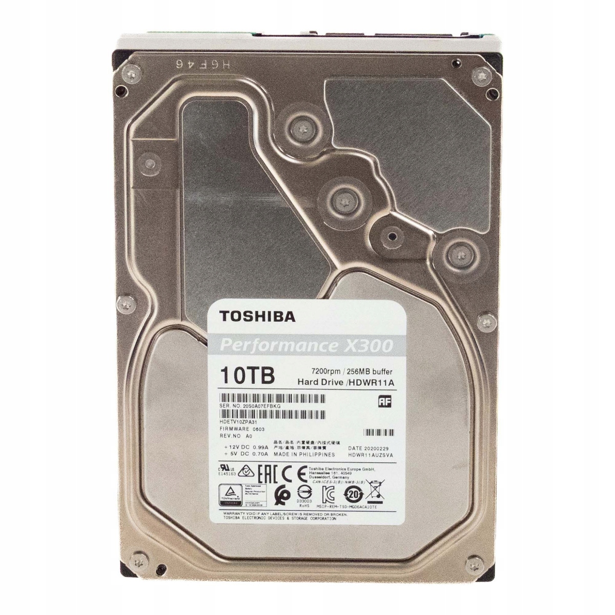 Toshiba Performance X300 10TB 7.2K 256MB Sata III 3.5'' HDWR11AUZSVA