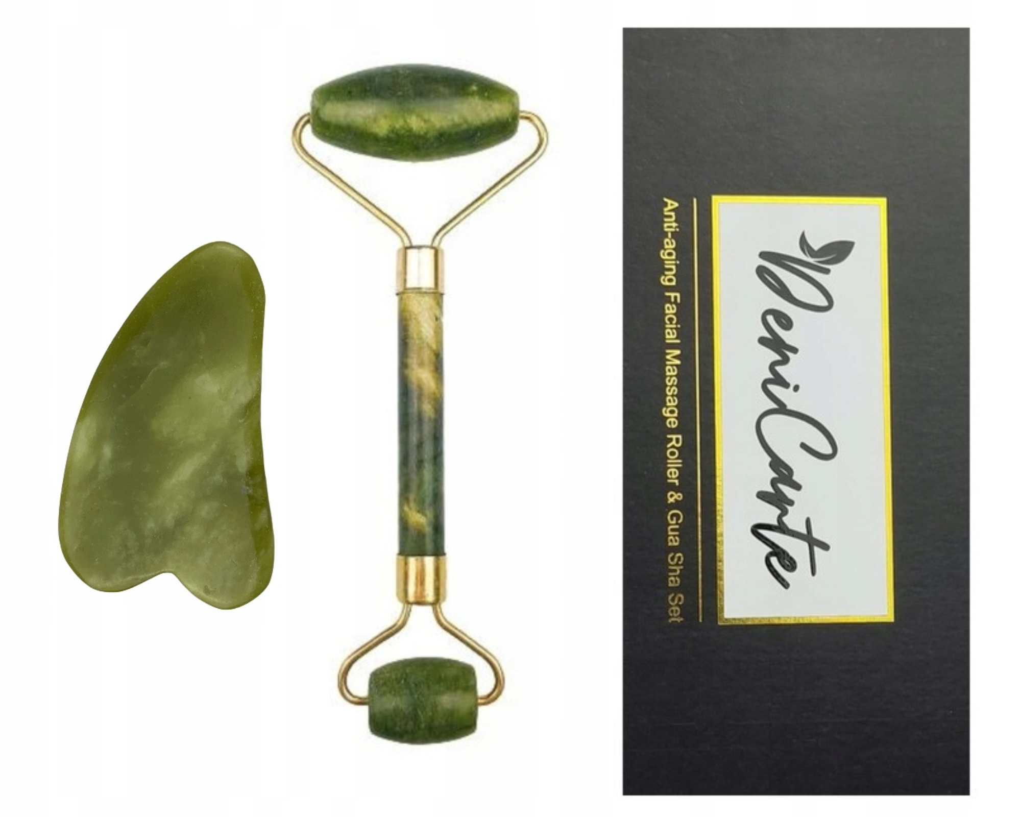 

Zestaw Masażer Jadeitowy Do Twarzy Roller +gua Sha
