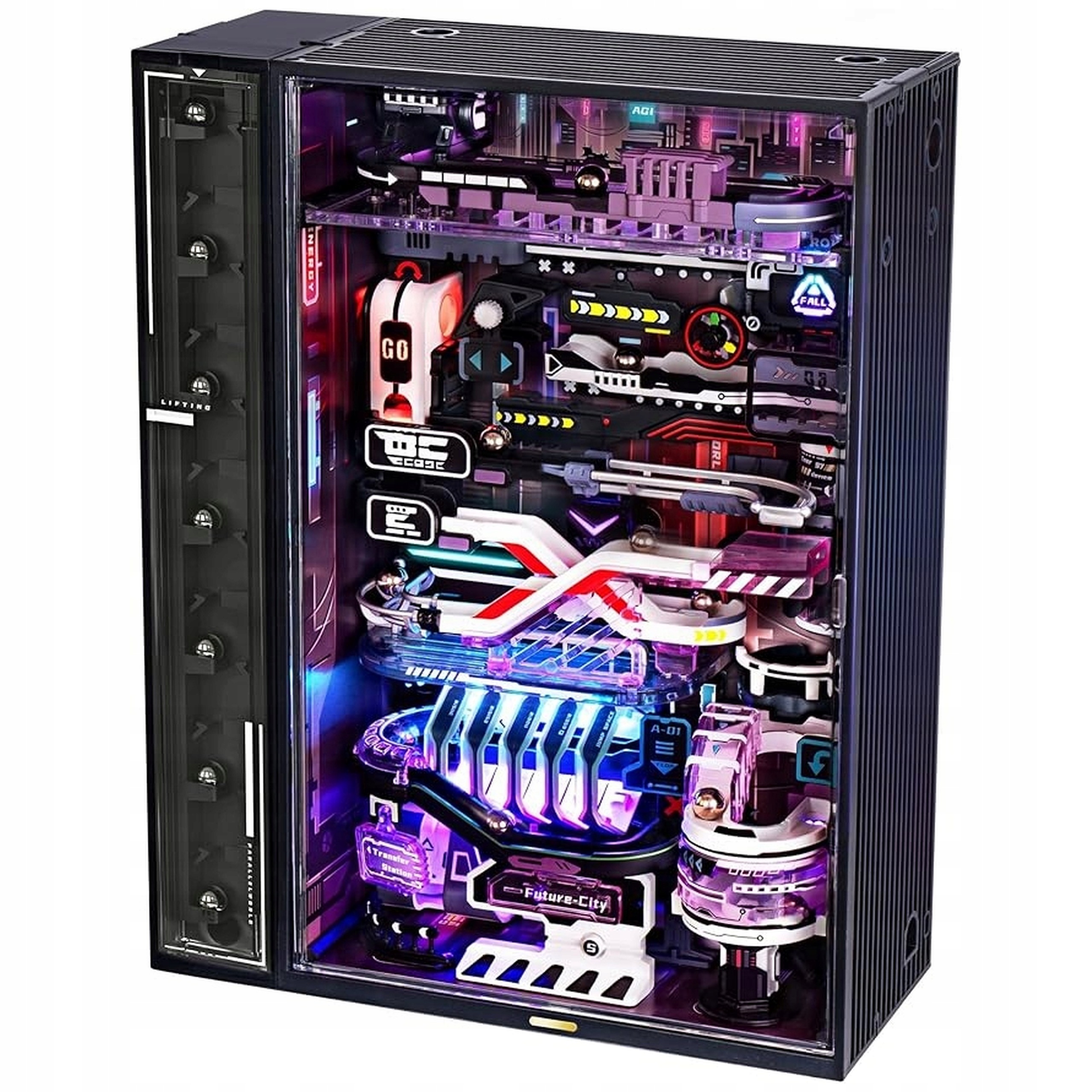 Tor Kulkowy Marble Run Future City Puzzle 3D Led Cyberpunk Modelarski Usb C