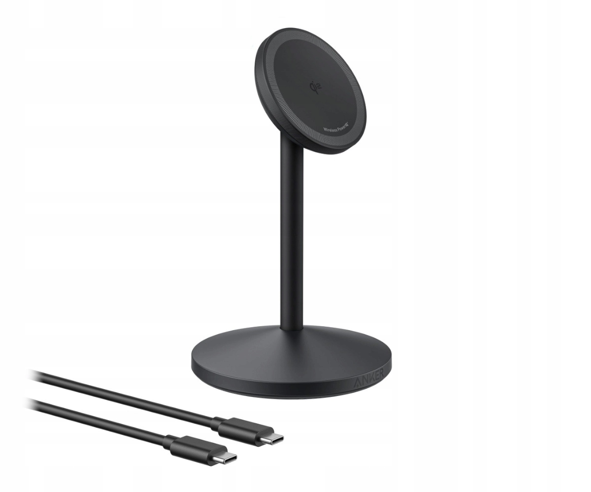 Ładowarka indukcyjna magnetyczna Anker MagGo 15W Qi2 iPhone Airpods Czarna