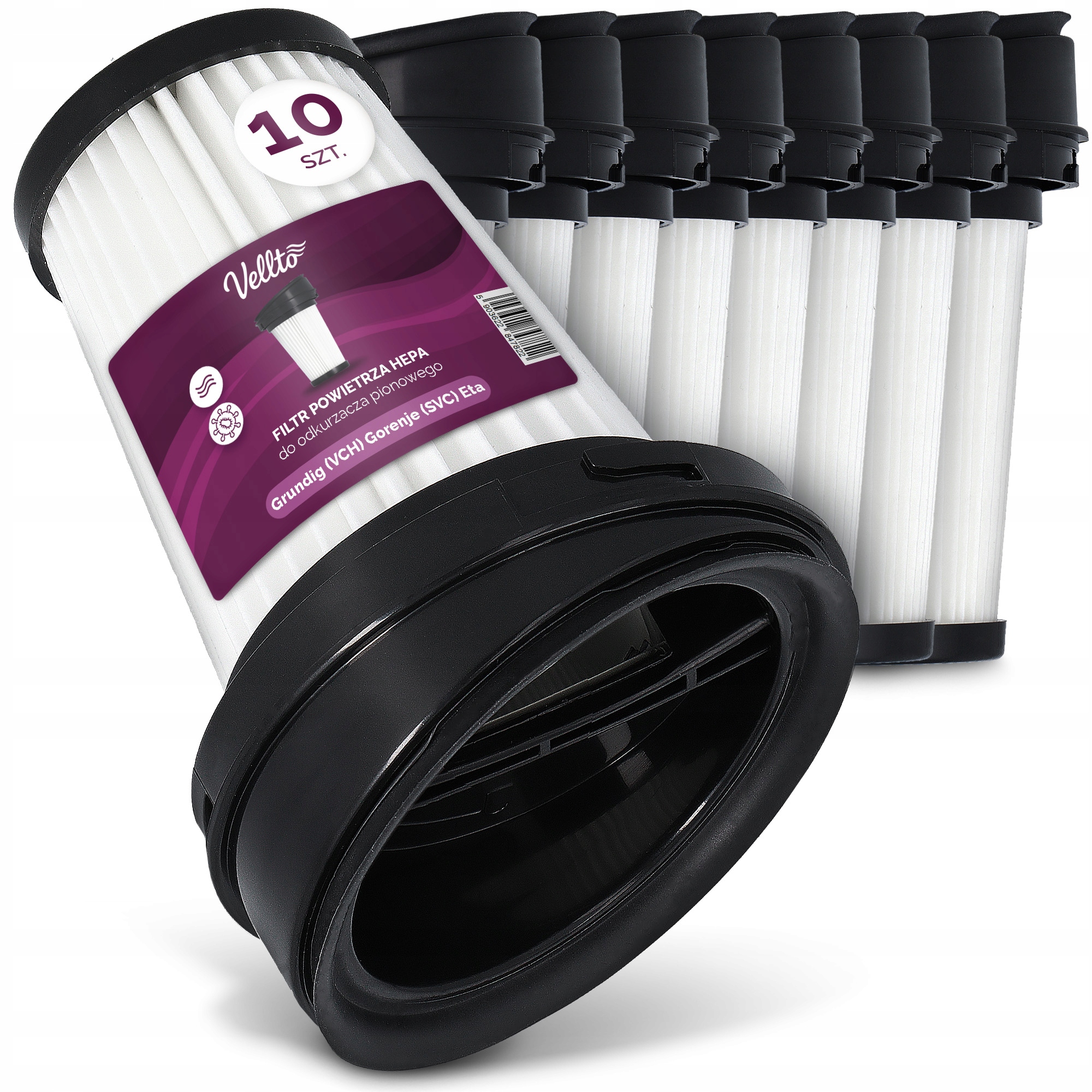 10 x Vzduchový Filtr pro vysavač Grundig Vch 96 98 Gorenje Svc Eta Em-v