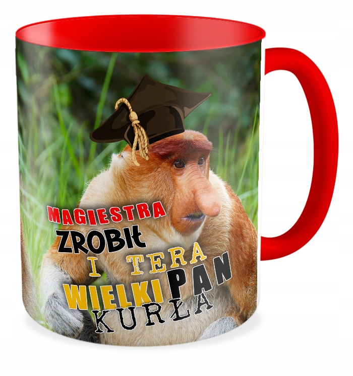 

Kubek czerwony Nosacz Magister Studia Egzamin