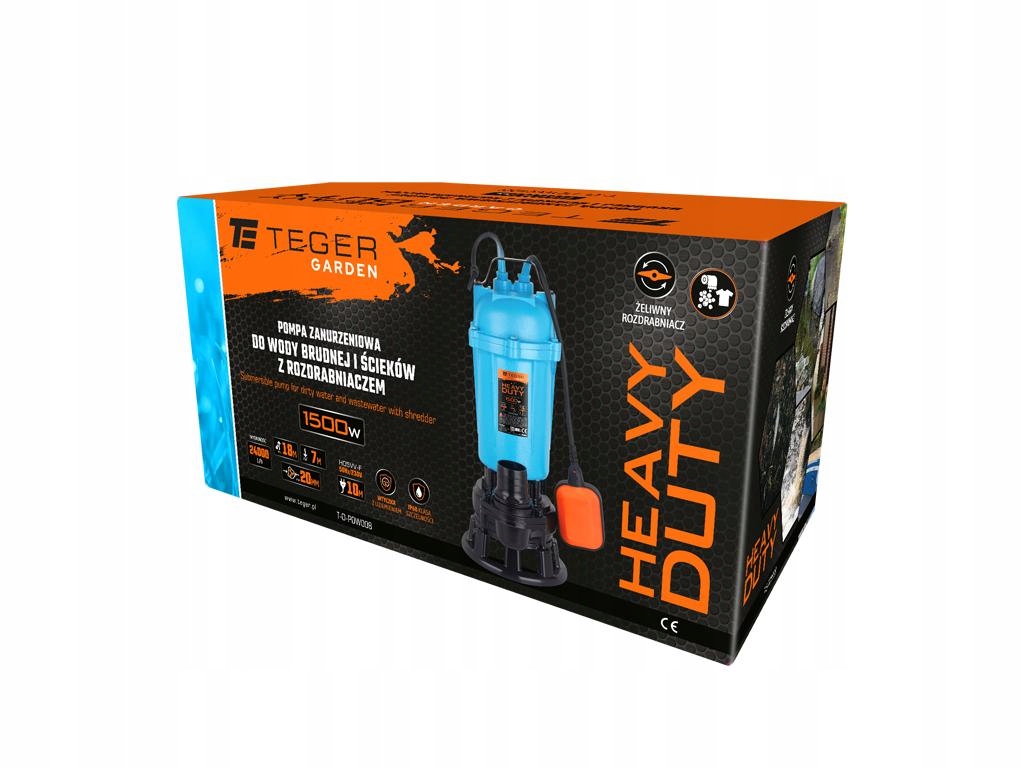 Teger Ponorná pumpa 1500 W s drvičom