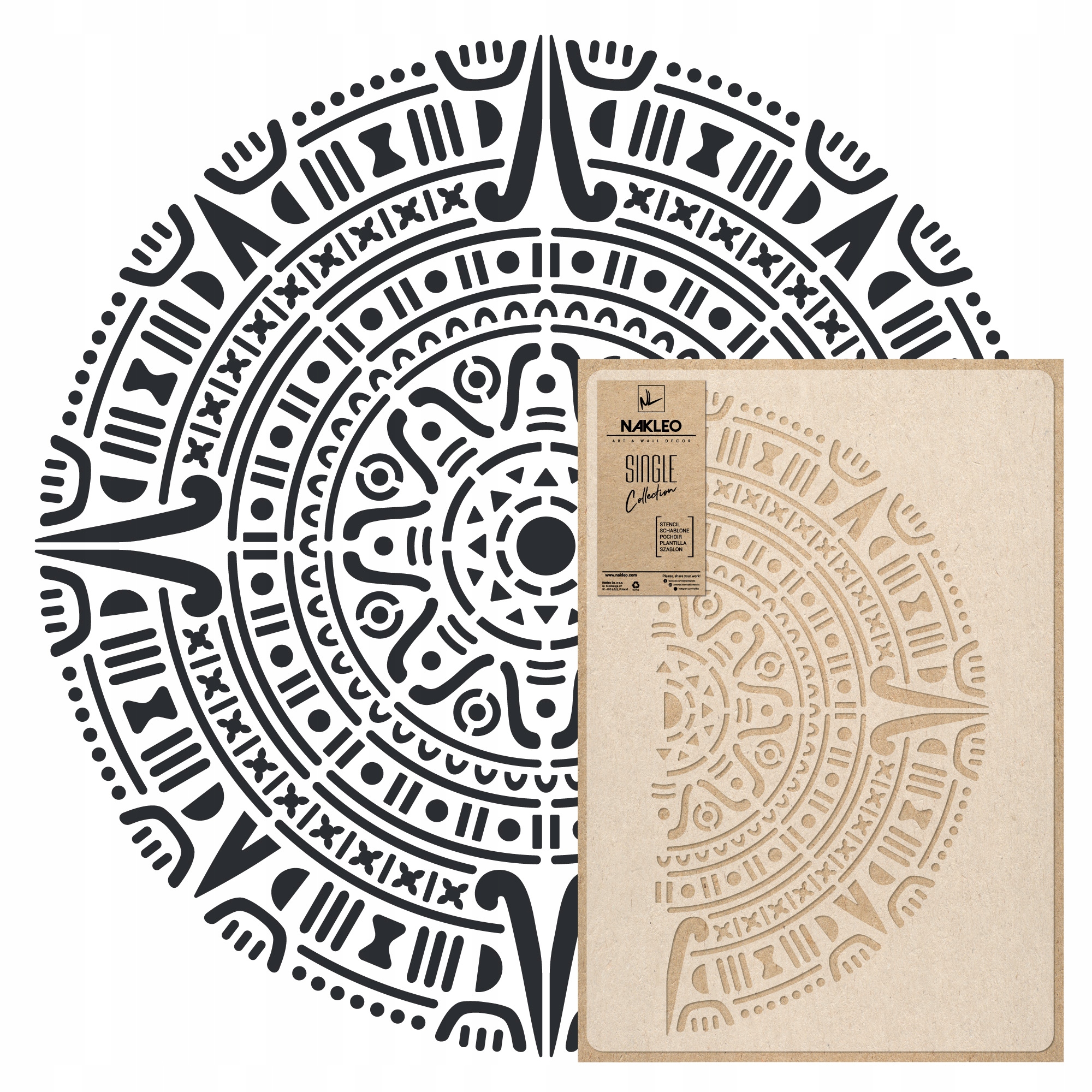 Malířská šablona Mandala L průměr 89 cm pro omítky Opakovaně Použitelný Omítka Beton