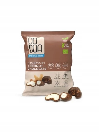 3x Kešu Ořechy V Kokosové Čokoládě Bez Přidaného Cukru Bio 70 g Cocoa