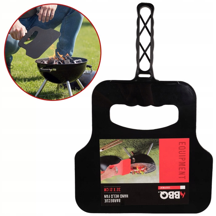WACHLARZ DO GRILLA WIATRAK DMUCHAWA DO ROZPALANIA KOMINKA PLASTIKOWA 31cm