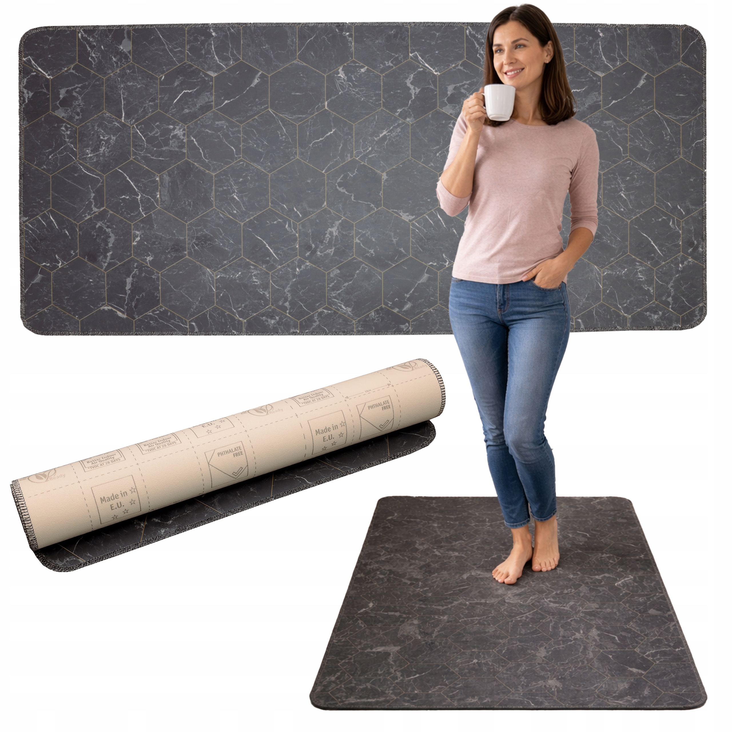 Koberec Běhoun 80x130 Pvc podložka voděodolná, protiskluzová, teplá, obšitá