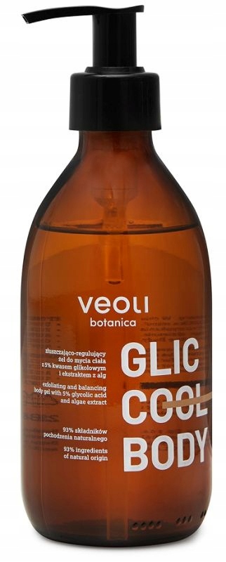 Veoli Botanica Glic Cool Body Exfoliační A Regulační Gel Na Mytí Těla