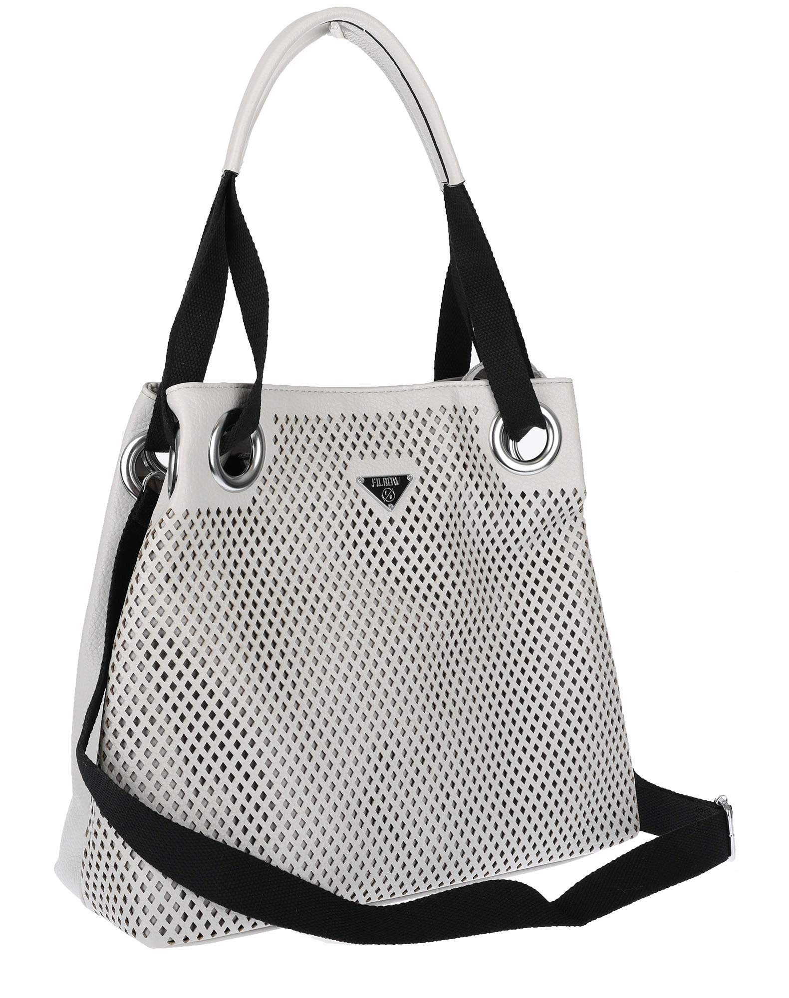 Torebka Damska Worek Ażurowa Listonoszka shopper torba na Ramię YD041 Szara
