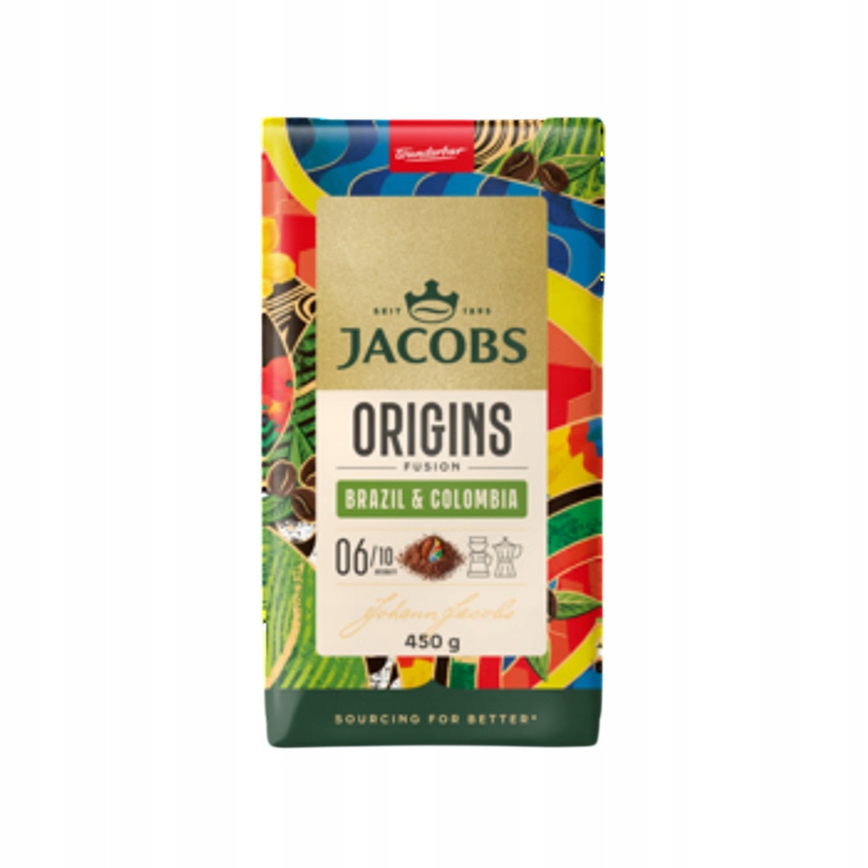 Levně Mletá káva Jacobs Origins Brazil&Colombia 450 g