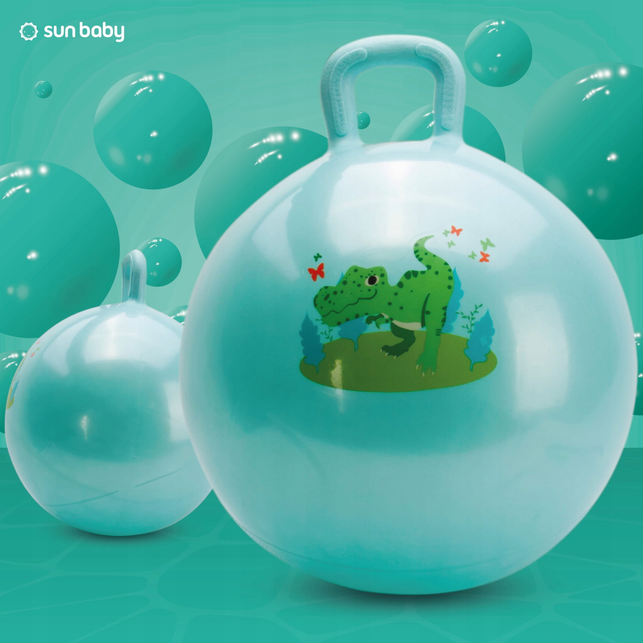 Duża Piłka do skakania Skoczek dla dzieci z pompką niebieski Rodzaj skoczki