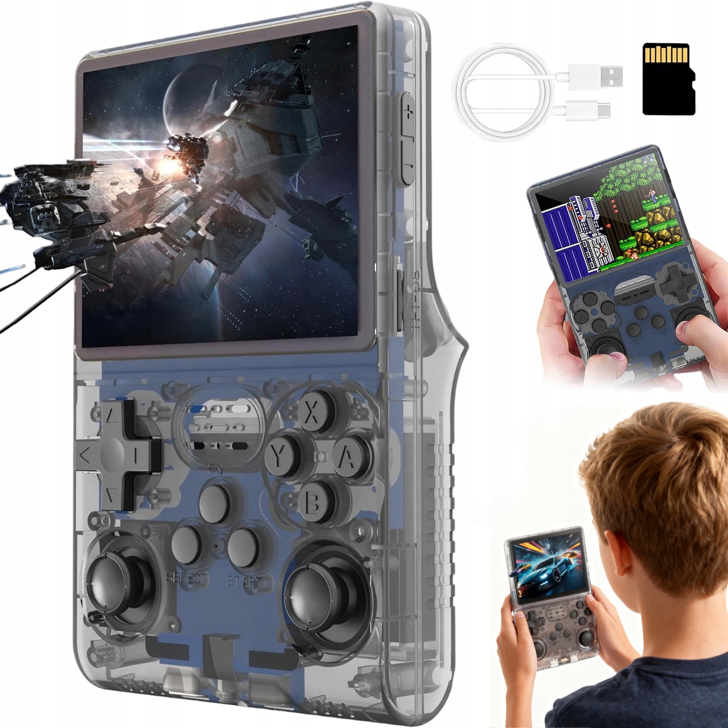 Konsola Retro R40S Czarna 256GB 3.5 Ips Hd Linux System Usb-c Szybko