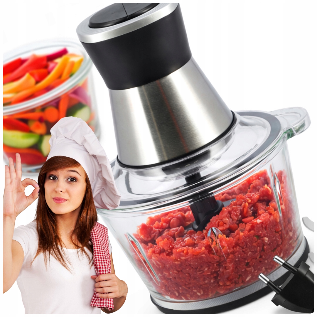 Elektryczny Rozdrabniacz Do Żywności Siekacz Do Warzyw Szatkownica 2L 3W1
