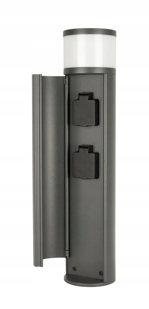 Záhradný osvetľovací stĺpik s zásuvkami 230 V tmavosivý IP54 Su-ma