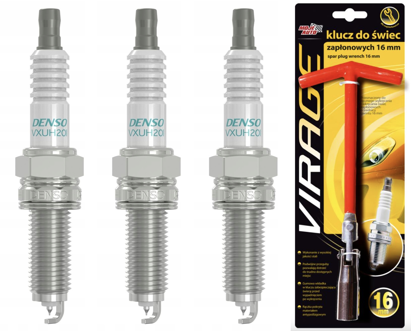 DENSO VXUH20I ŚWIECA ZAPŁONOWA + klucz do świec 16mm
