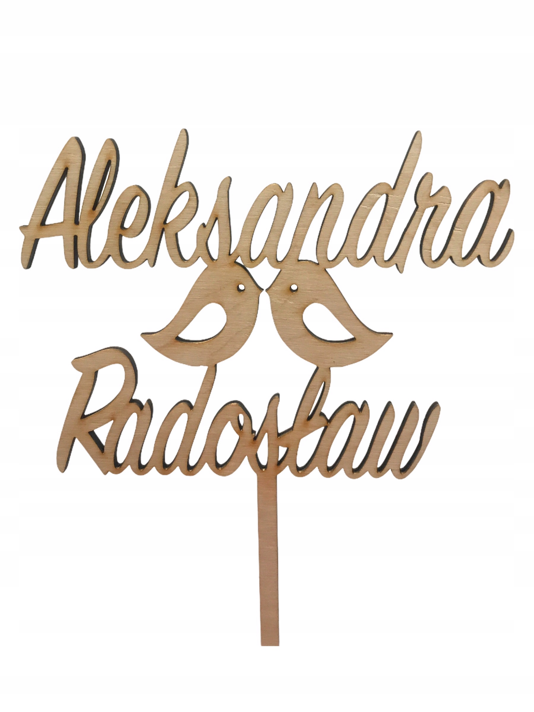 TOPPER WESELNY NA TORT ŚLUB IMIONA PARA MŁODA