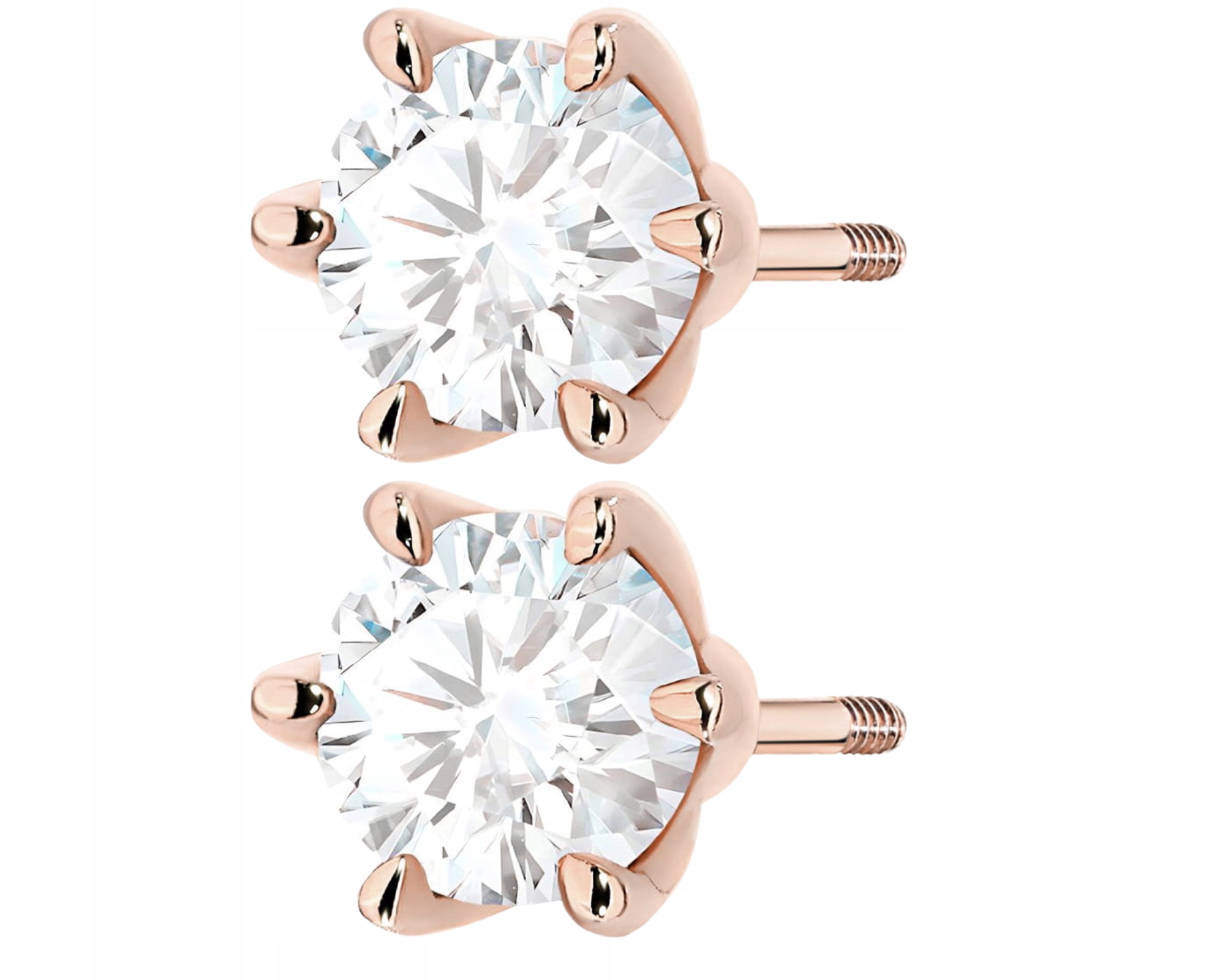 Náušnice Z Růžového Zlata 585 S Diamanty O Hmotnosti 1,40 KArátu, Dárek