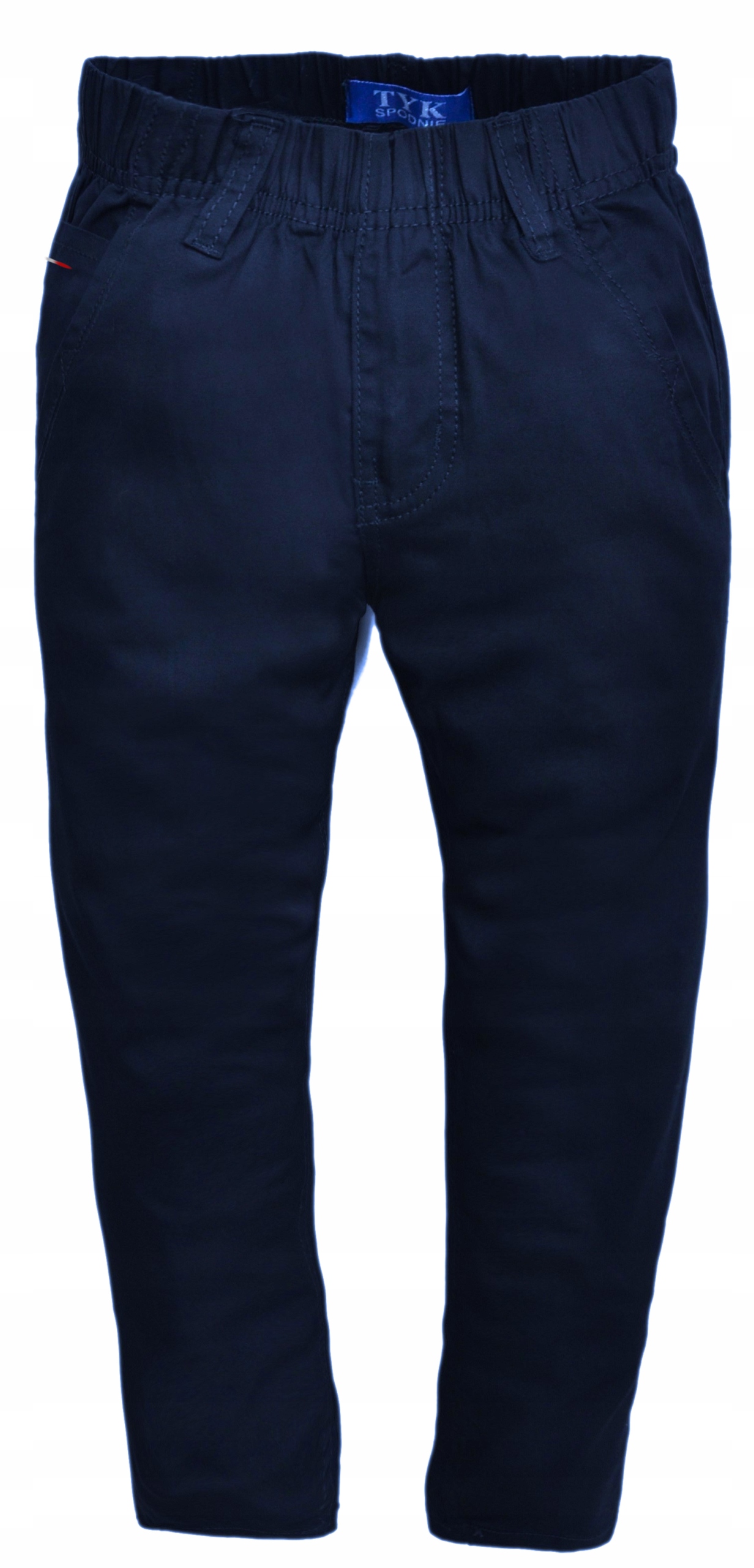 PEVO Spodnie granat CHINOSY wizytowe eleganckie w gumkę r 140/146 Rozmiar (new) 146 (141 - 146 cm)