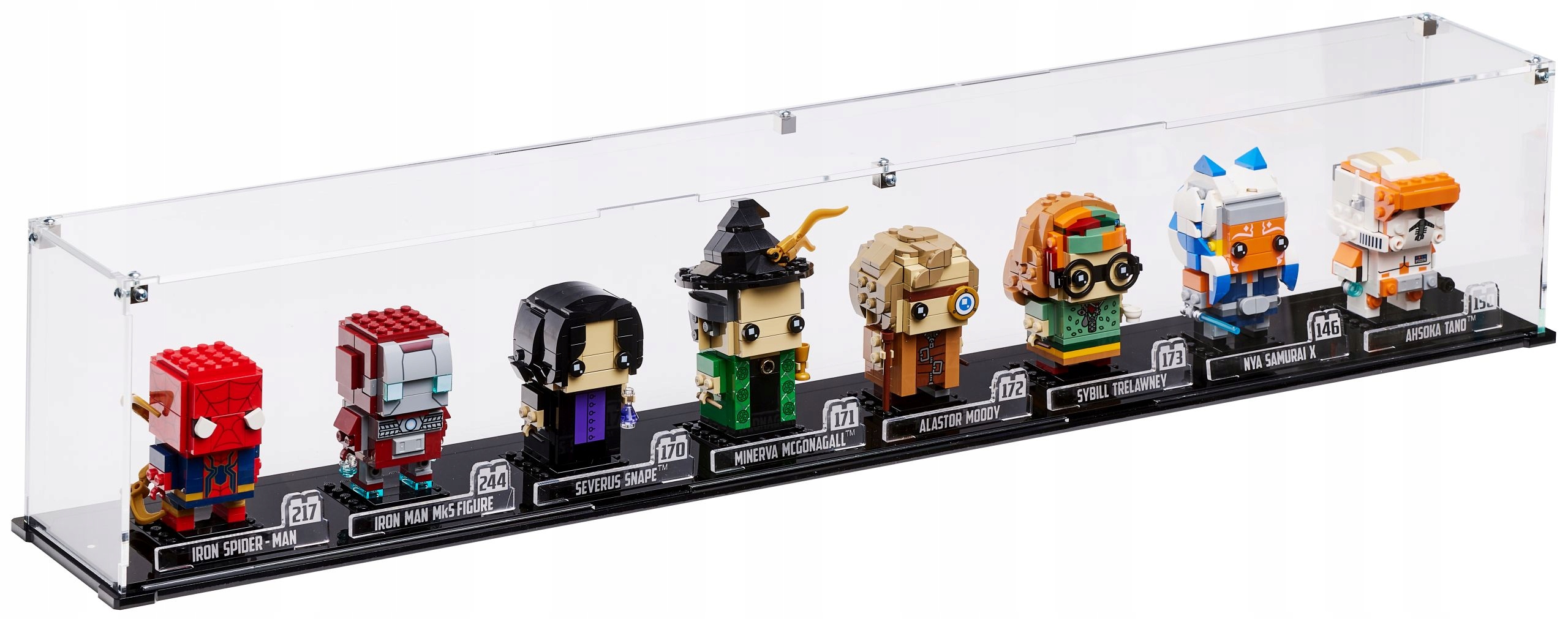 Vitrína Blacked Brick pro 8x Lego BrickHeadz Star Wars Harry Potter