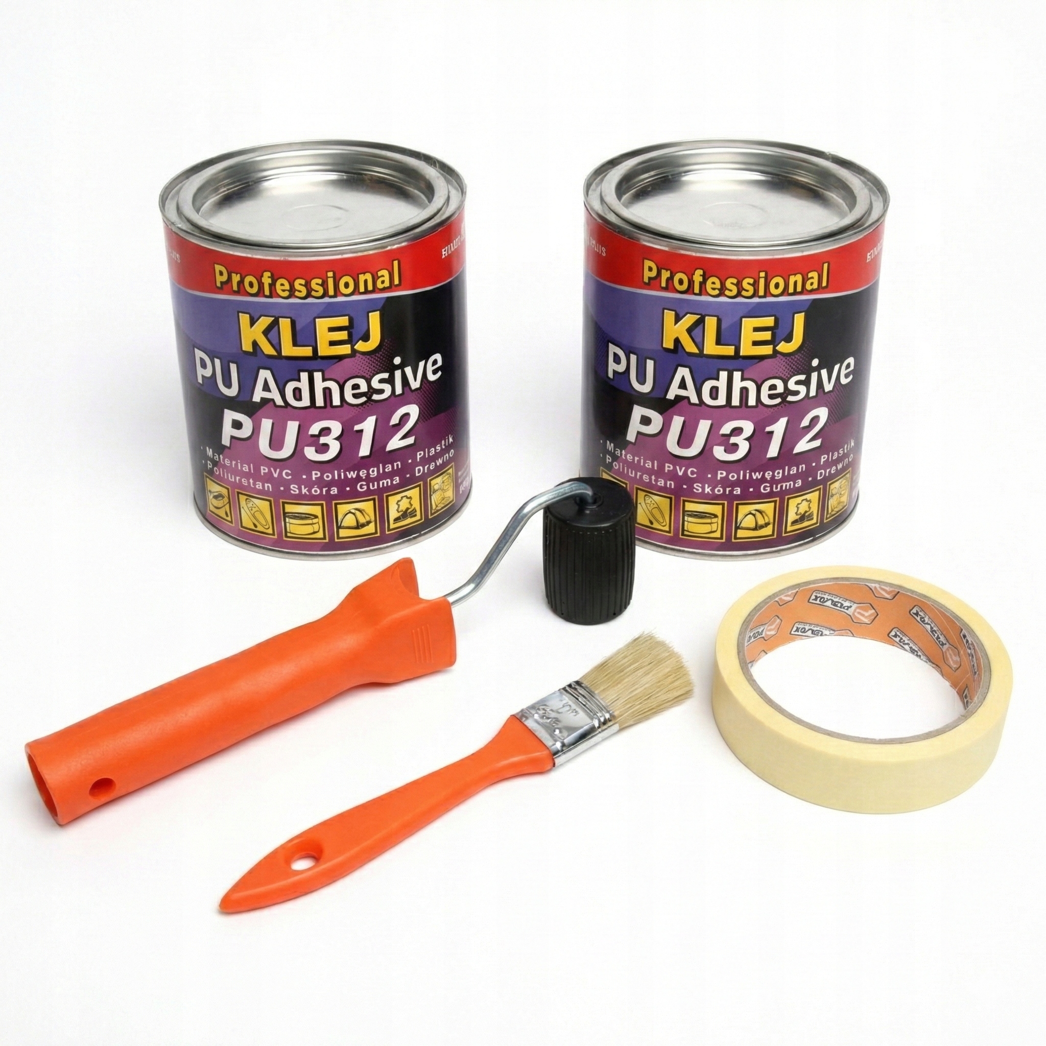 Lepidlo Professional na Ponton Pvc PU312 600 g x 2 plechovky váleček štětec páska