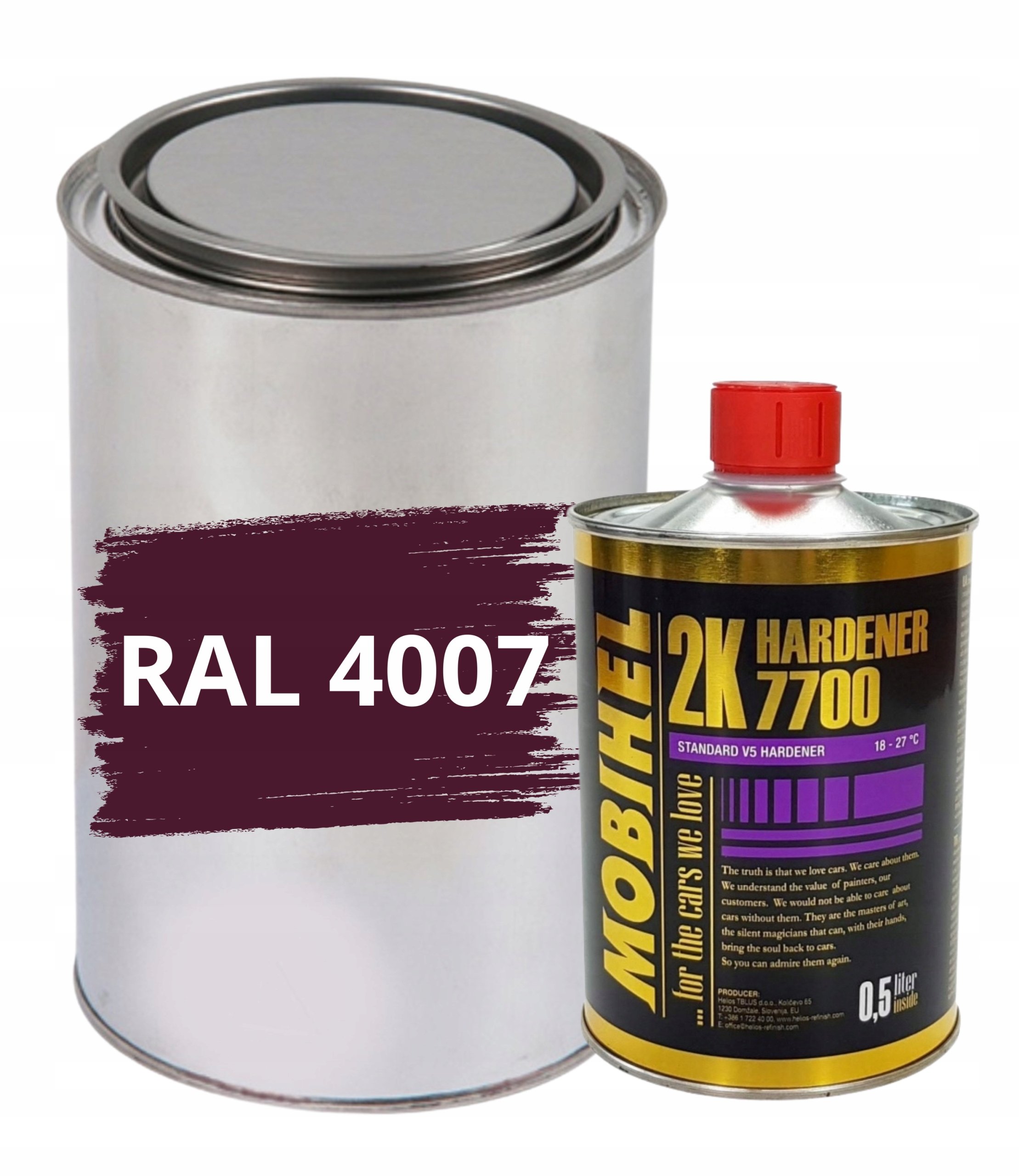 Ral 4007 Połysk Poliuretan Akryl 2:1 Farba 1L +utwardzacz 0,5L Mobihel 7700