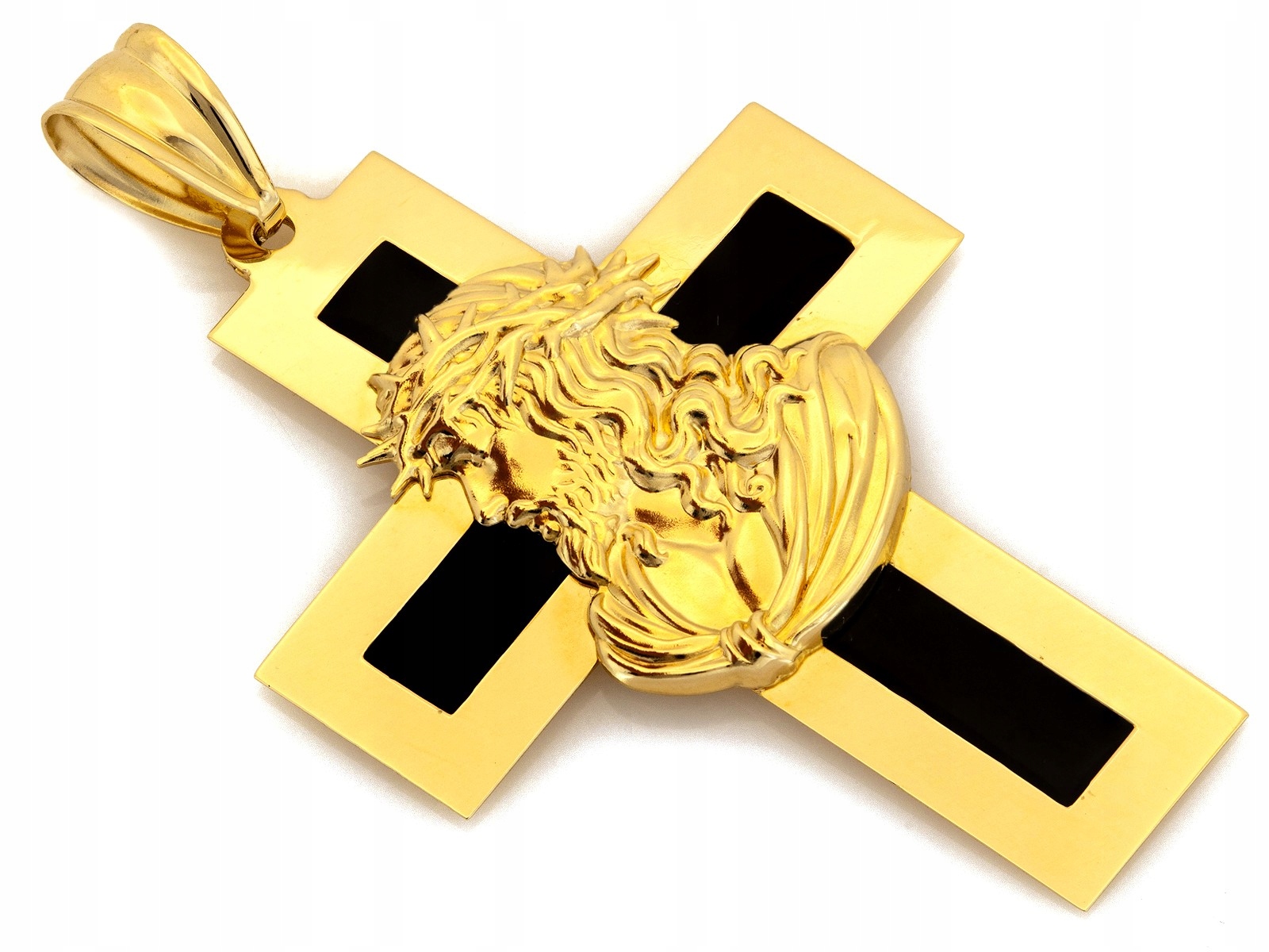 Elegantní přívěsek zlatý křížek 585 s Pánem Ježíškem a smaltem jako dárek
