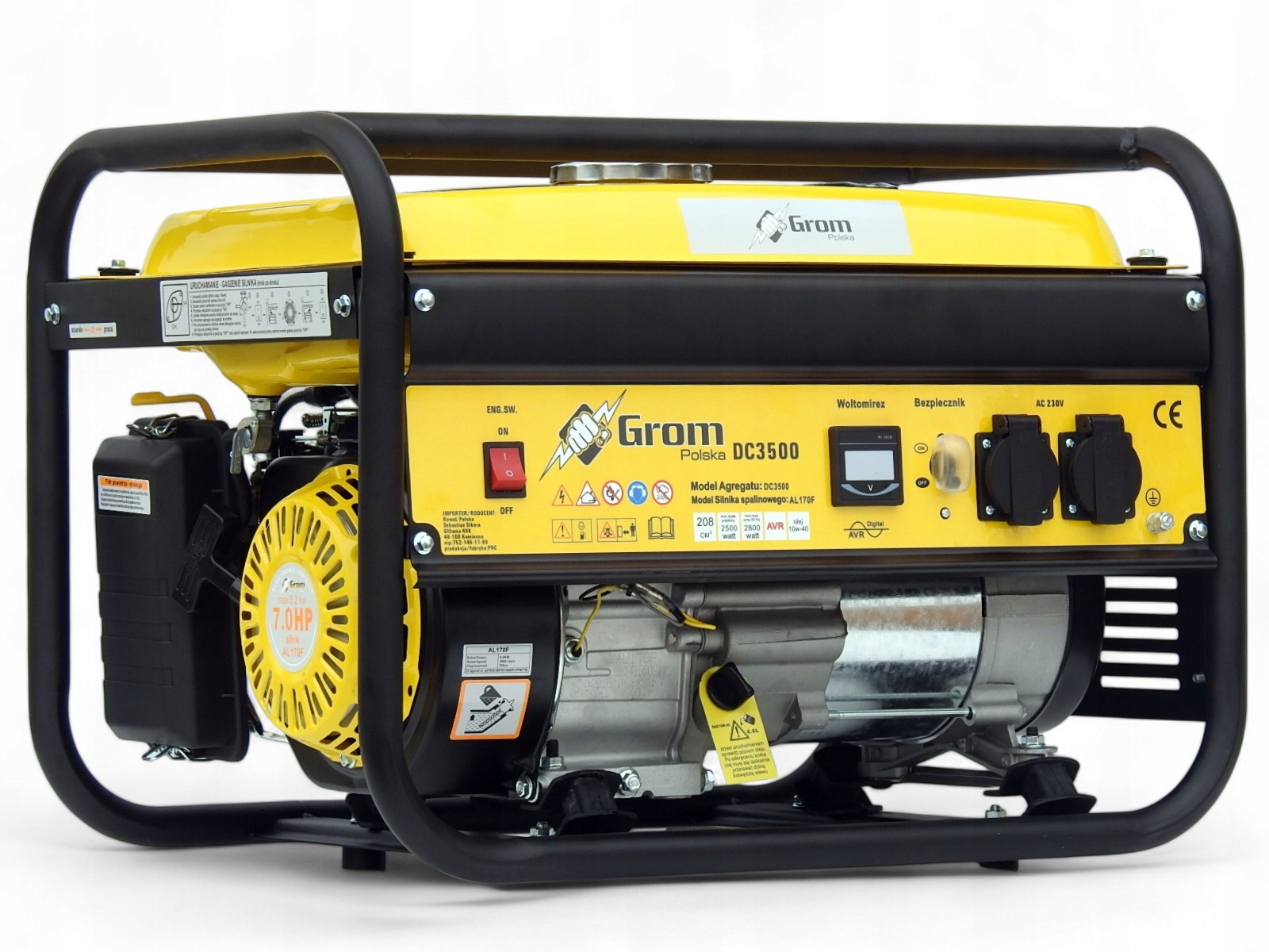 AGREGAT PRĄDOTWÓRCZY 5200W generator prądu GROM POLSKA MARKA +olej, AVR+ Kod producenta GROM A21