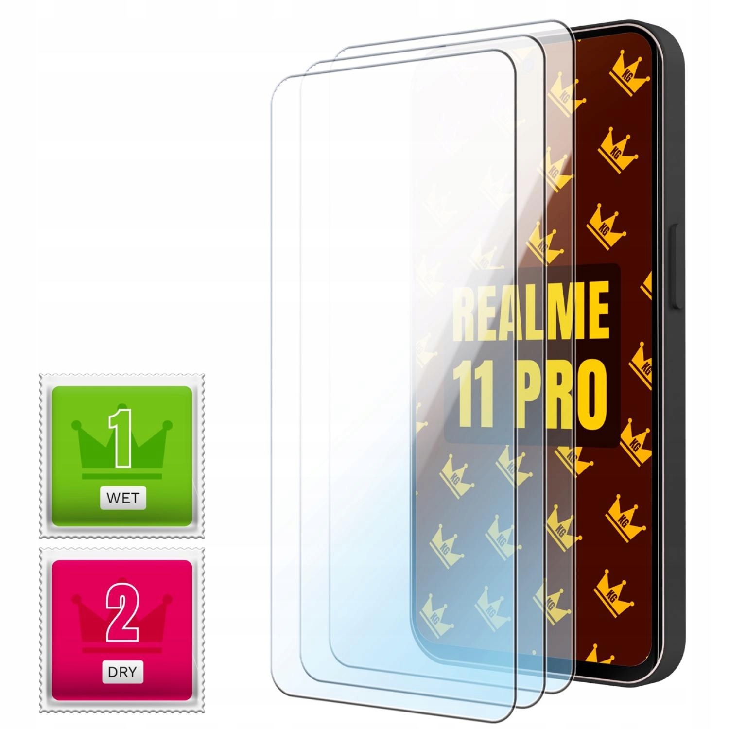 3-PAK Szkło Hartowane Do Realme 11 Pro 12 Pro 13 Pro (Płaskie, 9H)