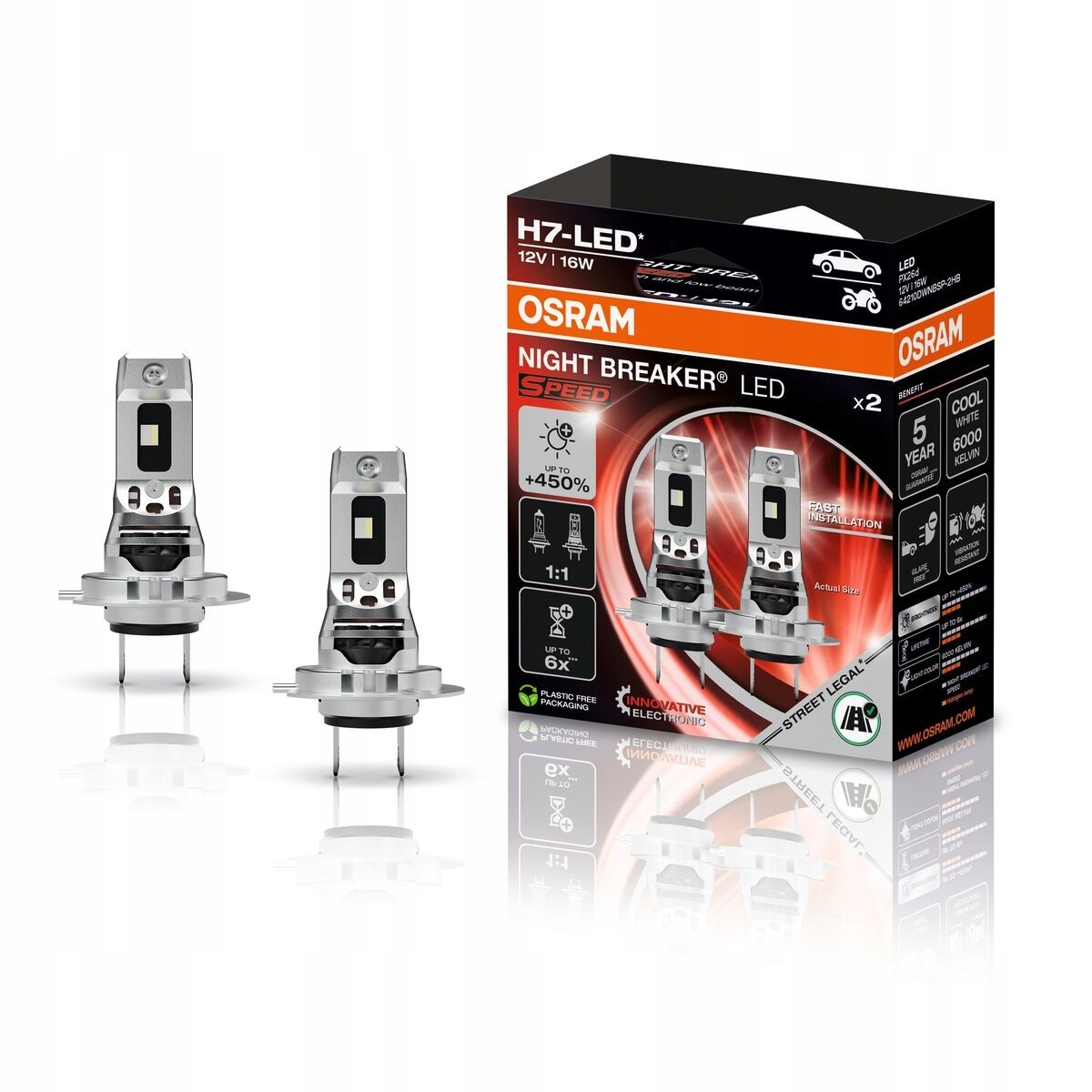 H7 Led 450% Night Breaker Led Speed Homologácia