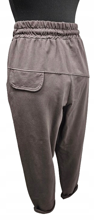 Spodnie Bawełniane Z Patką CASUAL-czekoladowe- Wiya Italia