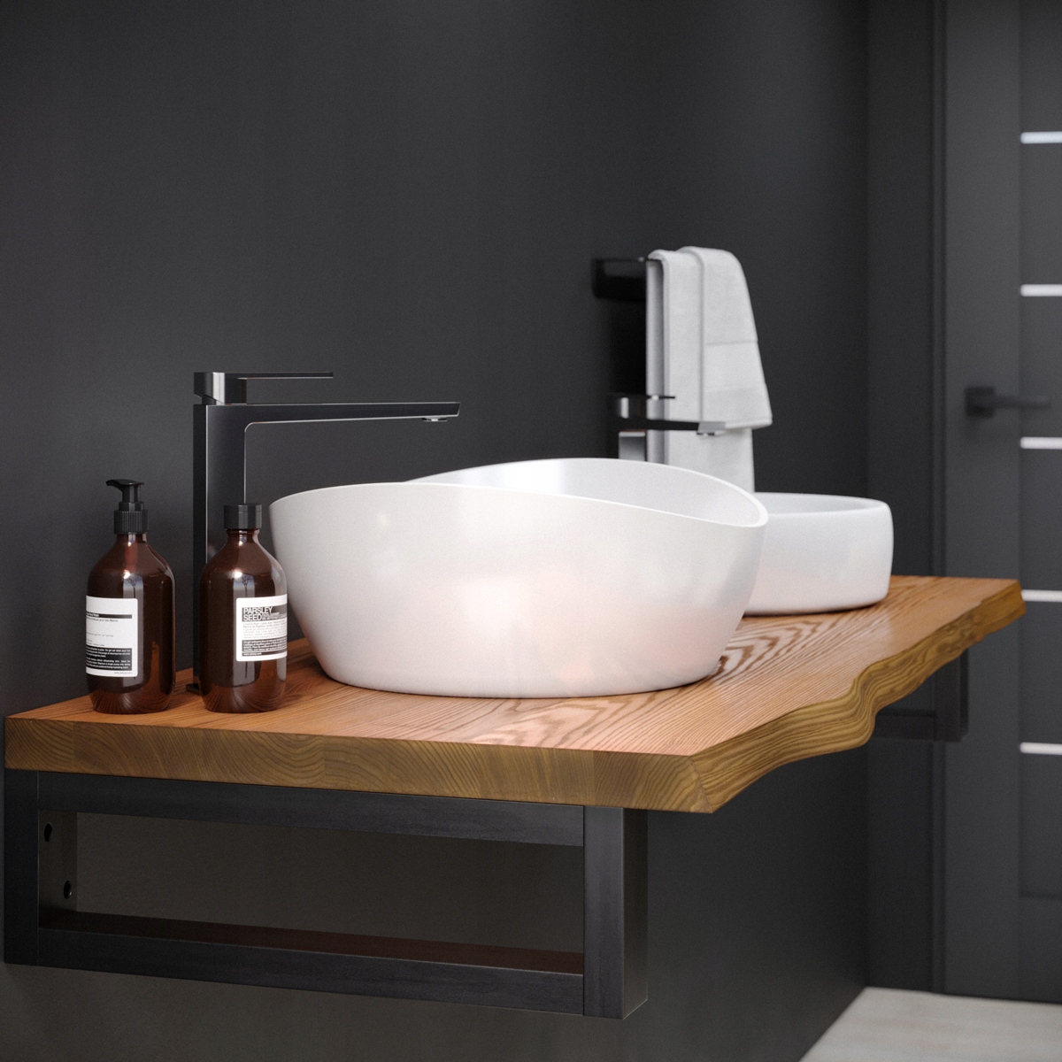 Blat łazienkowy drewniany 60x100 rustykalny EAN (GTIN) 4064755179189