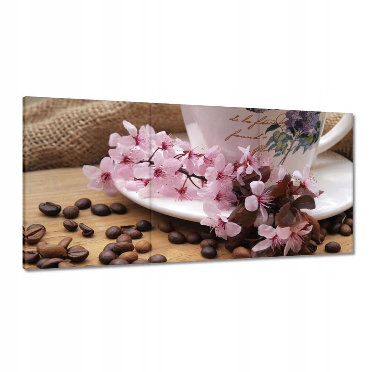 Obrazy 180x90 Šálka s čerešňovým kvetom