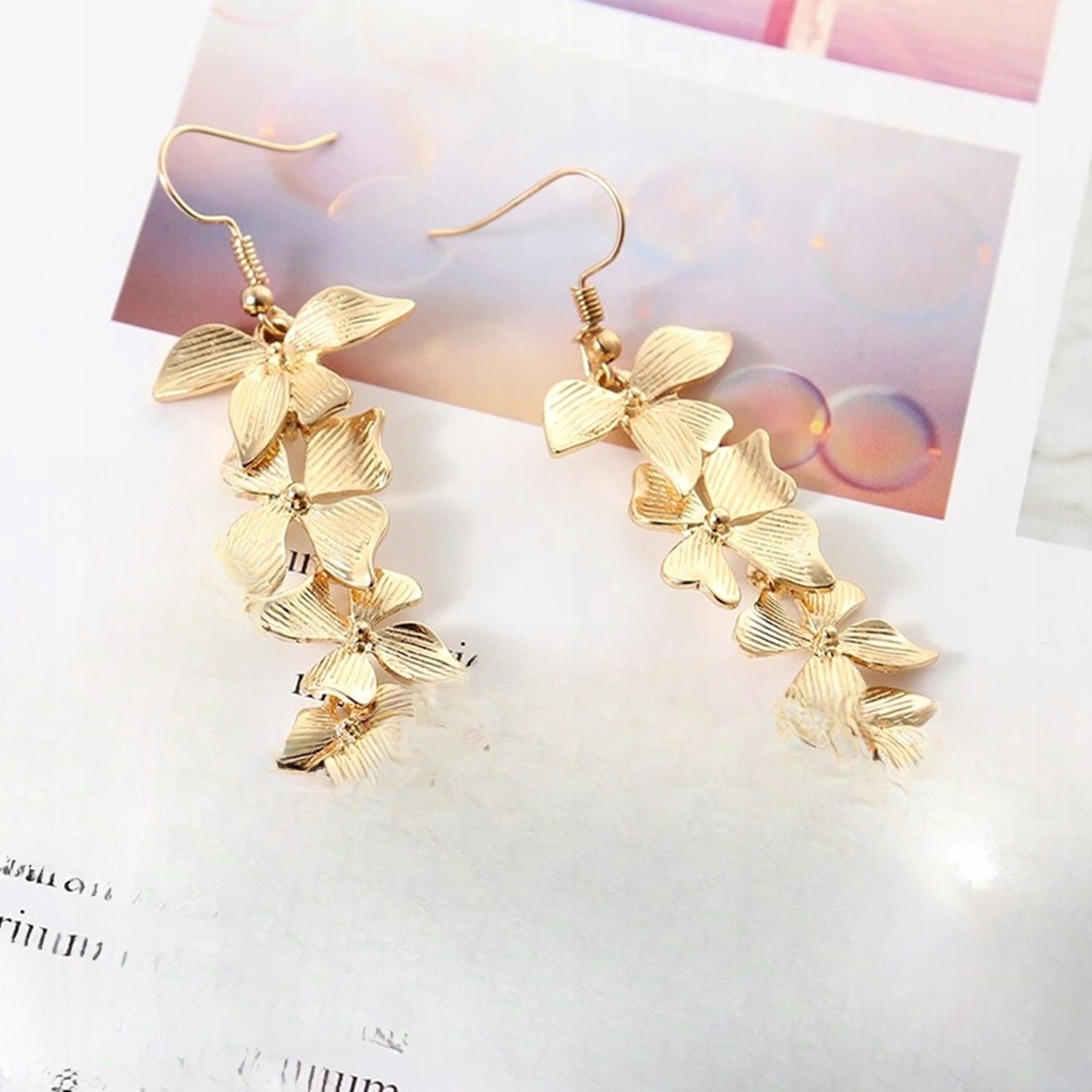 KOLCZYKI NIEPLEJĄCE WARSTWOWE PERŁY ORCHIDEI Materiał Inny