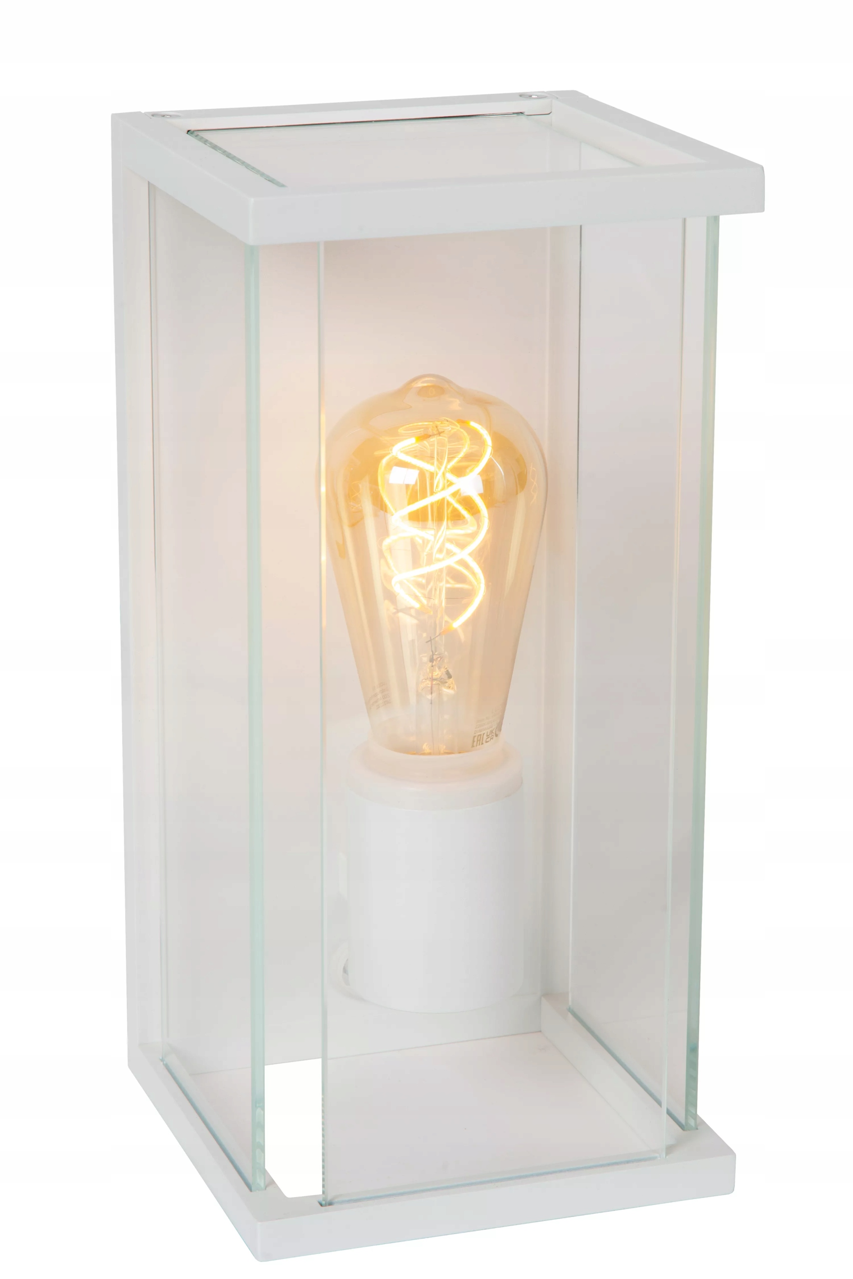 Venkovní nástěnné svítidlo ze zahrady, bílé, skleněné, IP54 Lucide