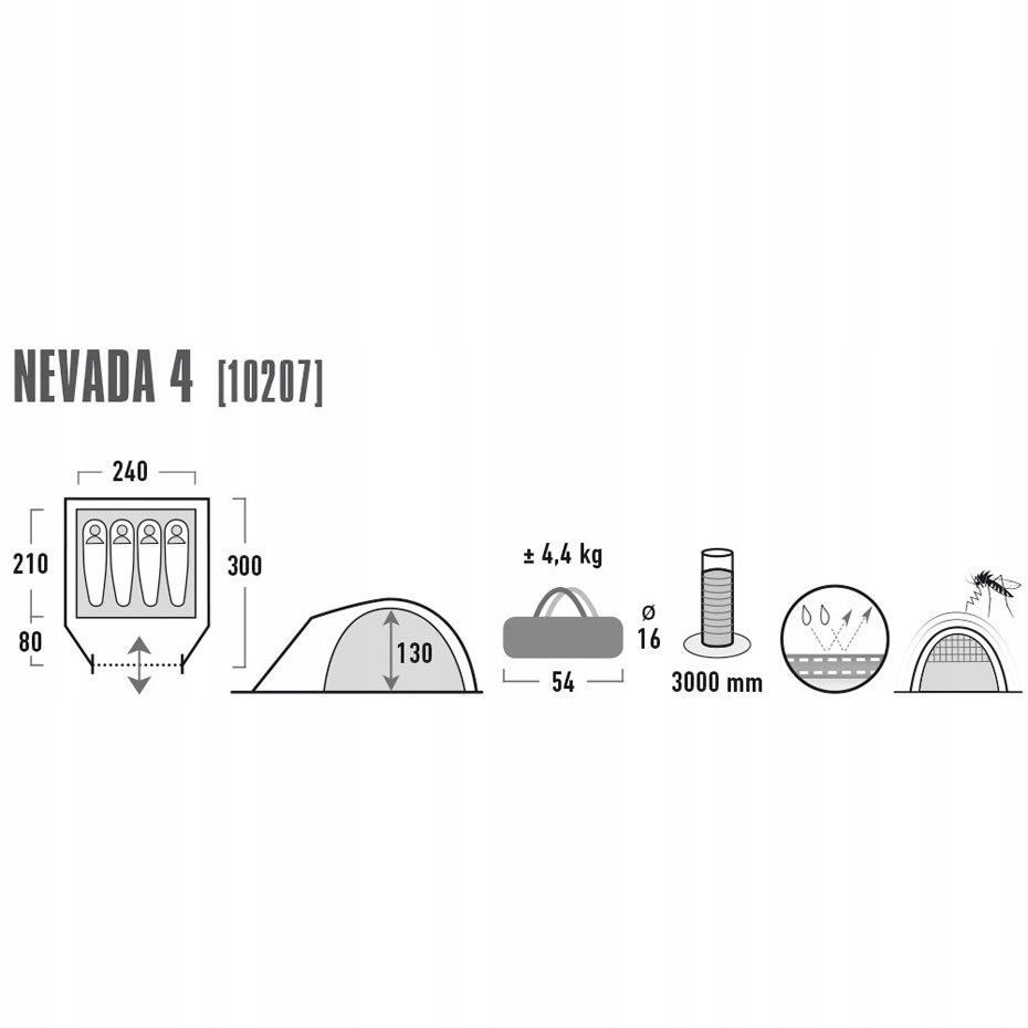 Namiot High Peak Nevada 4 szaro-czerwony Model 10207