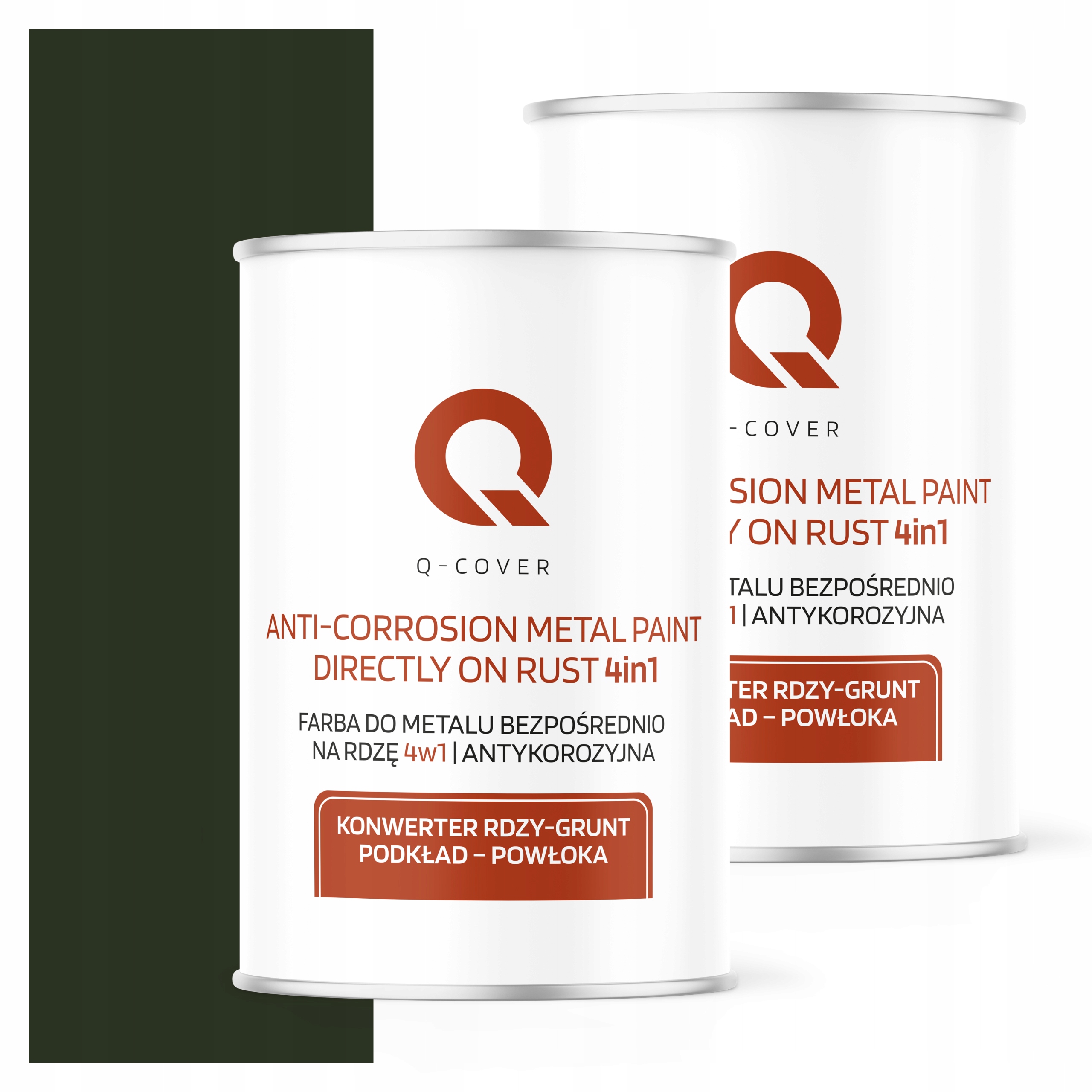 Farba Priamo na hrdzu Kov Pozinkovaná Aluminium Oceľ 1L 4v1 Mat Fľašová Zelená